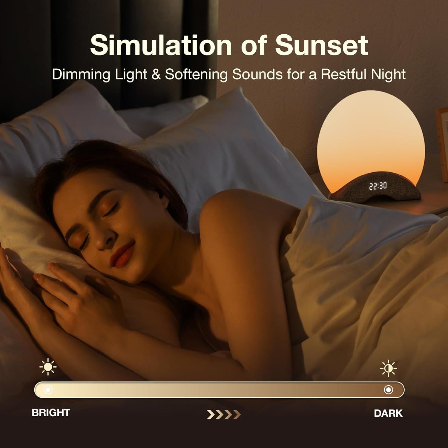 Reloj Despertador LaView con Luz de Amanecer y Sonidos Relajantes