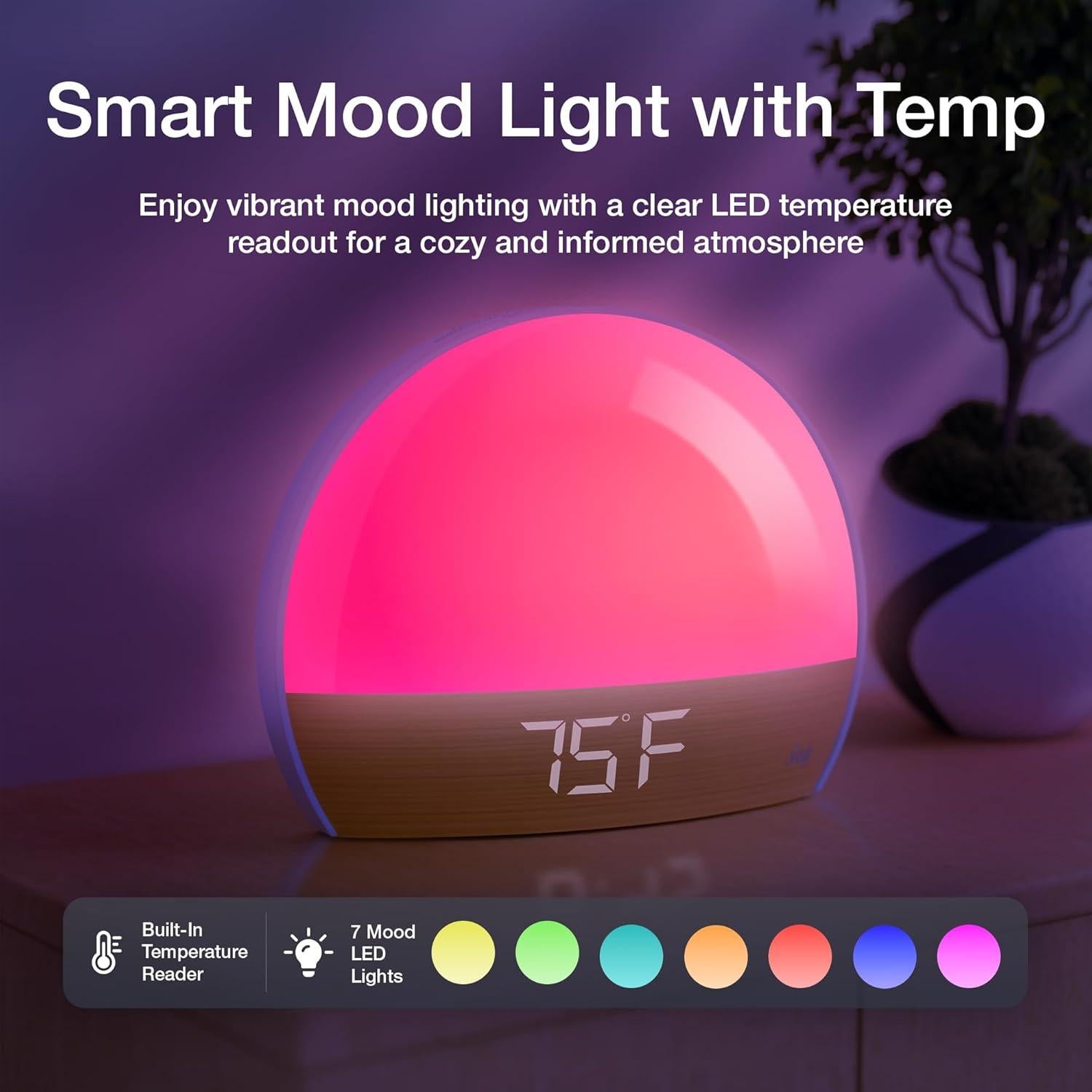 Reloj Despertador Sealy Sunrise con Luz LED y Temperatura