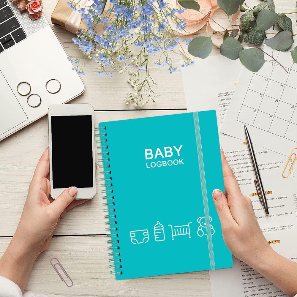 Registro Diario del Bebé Heveboik A5 150 Páginas Verde Azulado