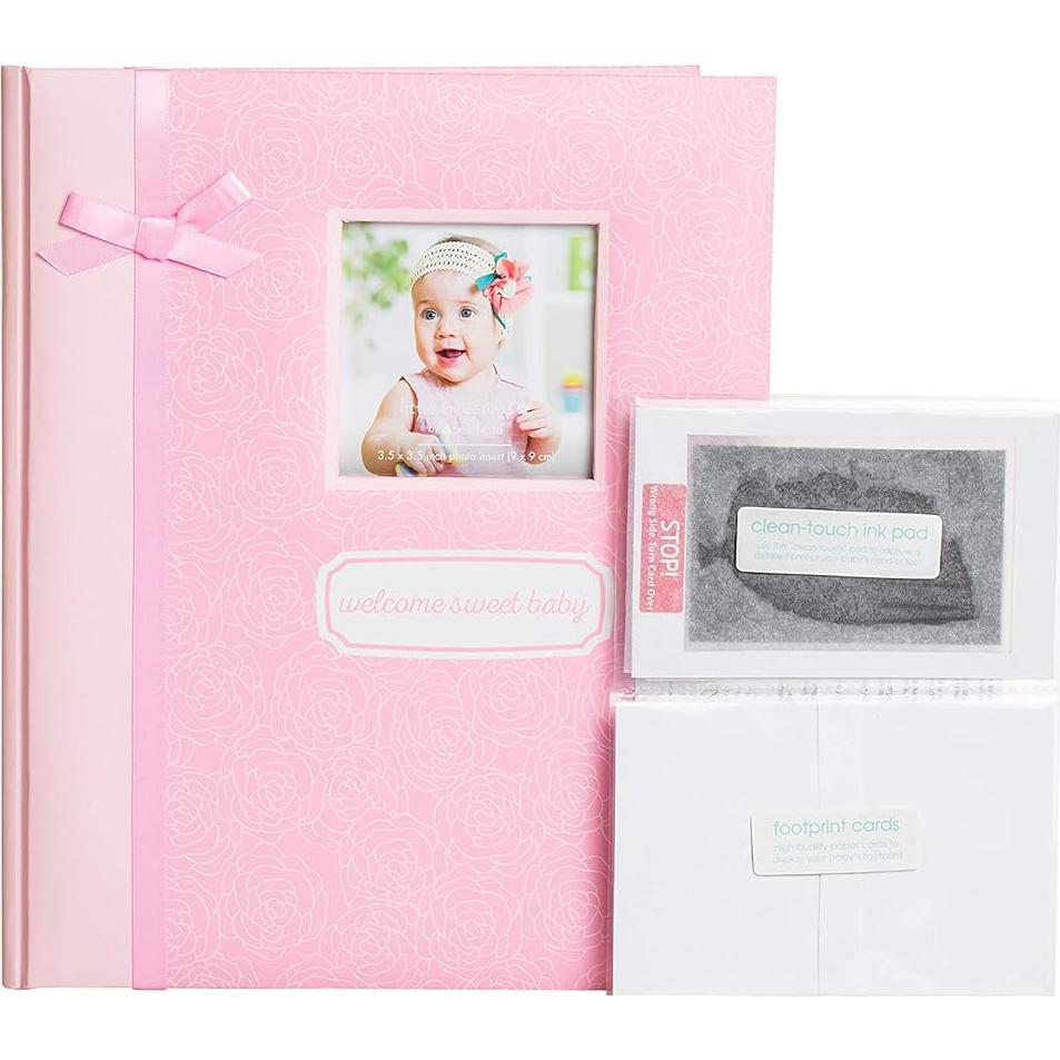 Libro de Recuerdos de Bebé Rosa Pequeñas Flores 60 Páginas