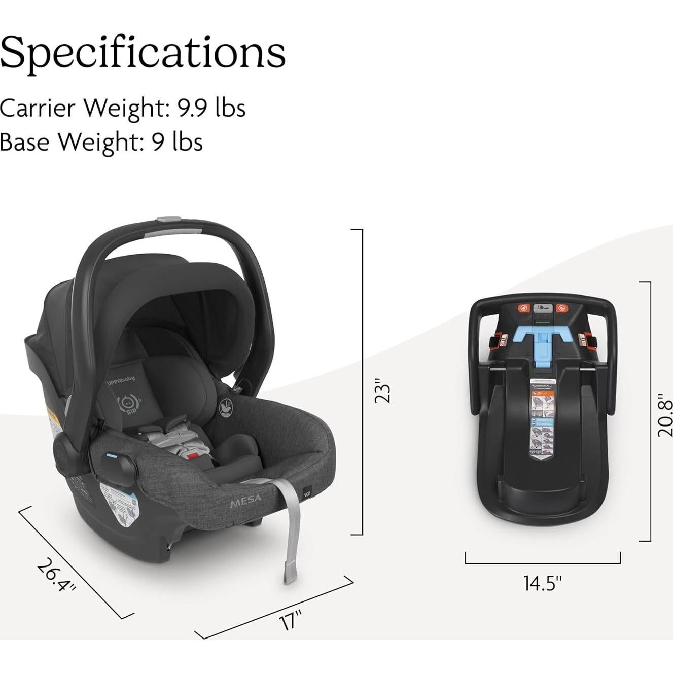 UPPAbaby Mesa V2 Asiento de Auto para Bebés Gris - Instalación Fácil