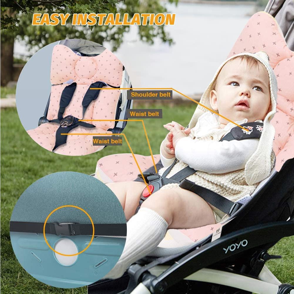 Funda de Asiento Universal para Cochecito de Bebé LJ-Bear - Algodón y Malla 3D Rosa