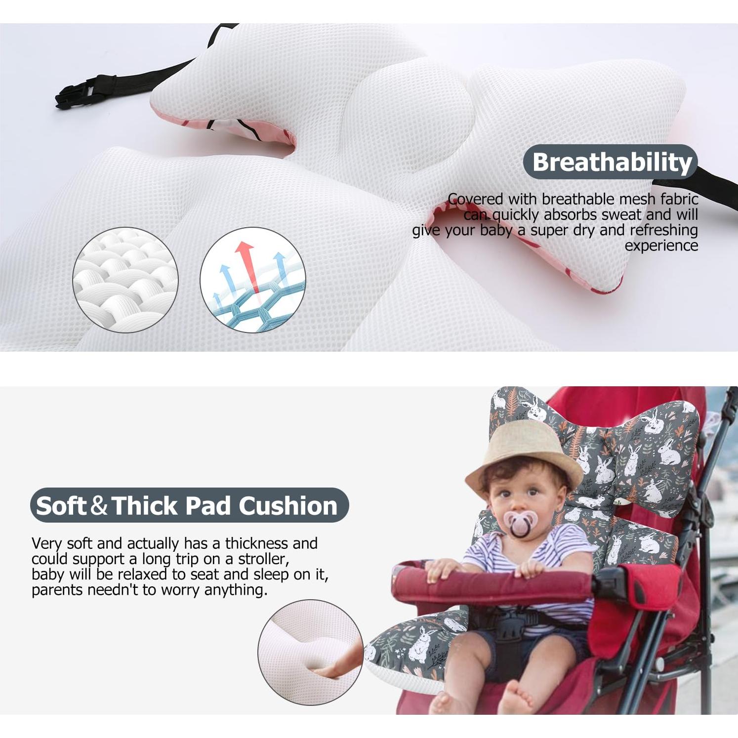 Almohadilla para Asiento de Bebé Universal Algodón 3D Air Mesh