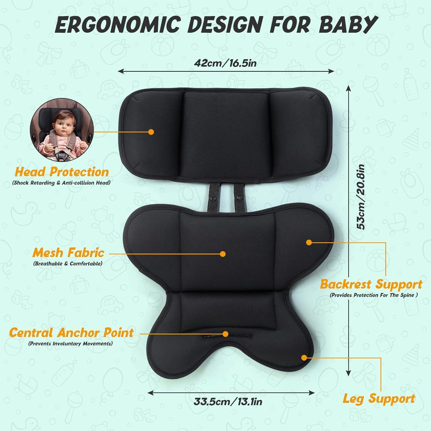 Cojín Universal JINKEY para Asiento de Coche Bebé Negro