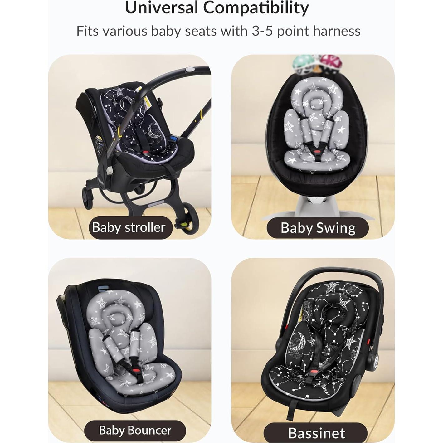 Inserto Reversible para Asiento de Auto Bebé TinlyFinly 65.5x39.6cm