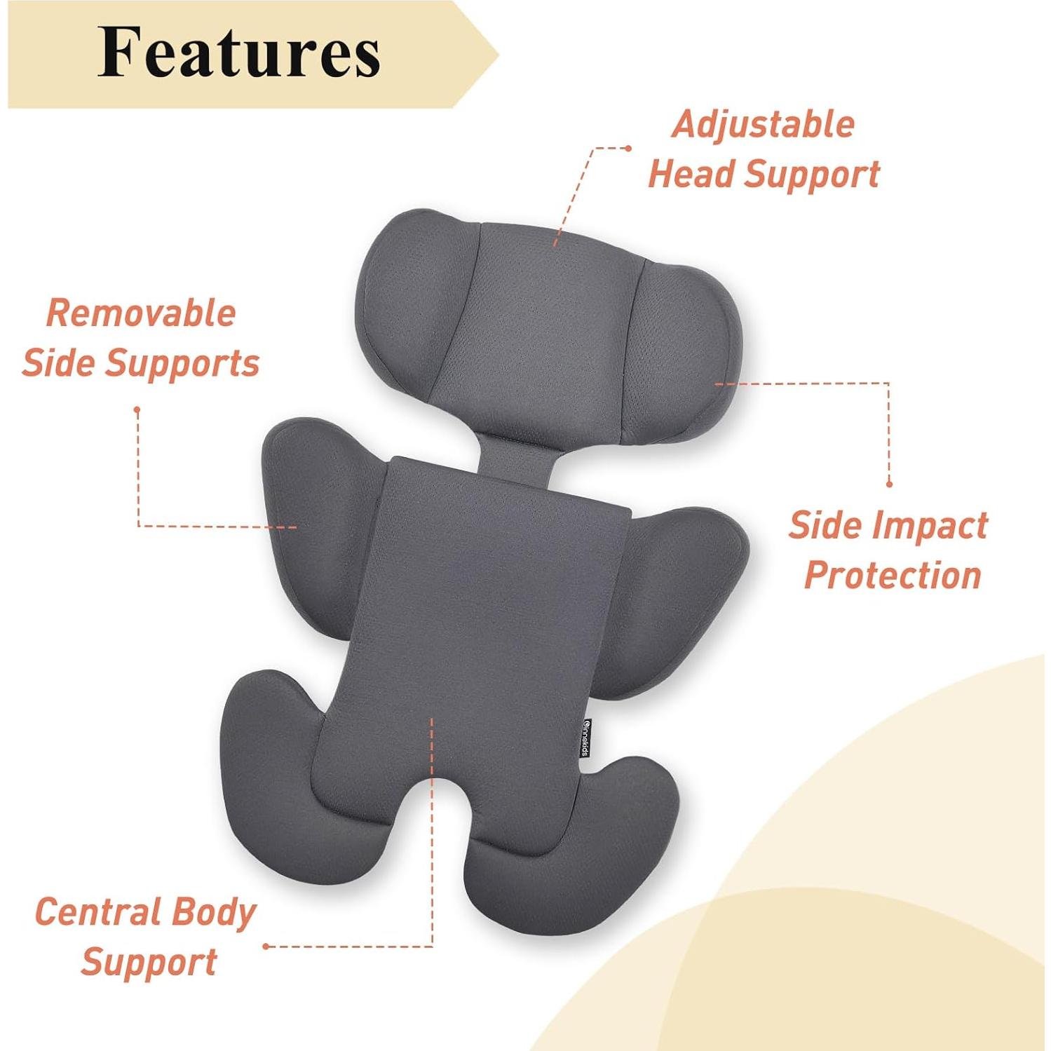 Inserto para Asiento de Auto Innokids Bebés Gris Acolchado