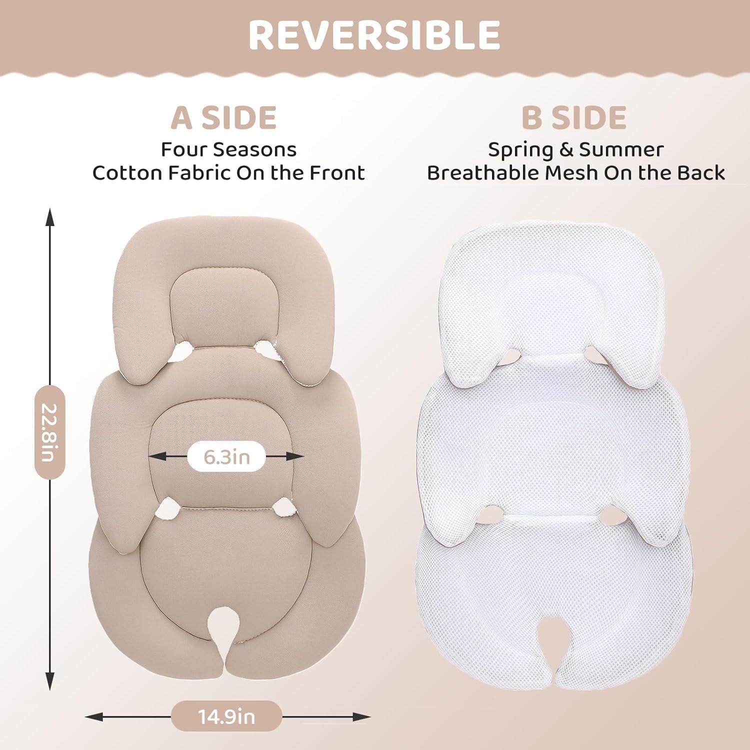 Cojín para Asiento de Auto Bebés Universal Beige - Reversible