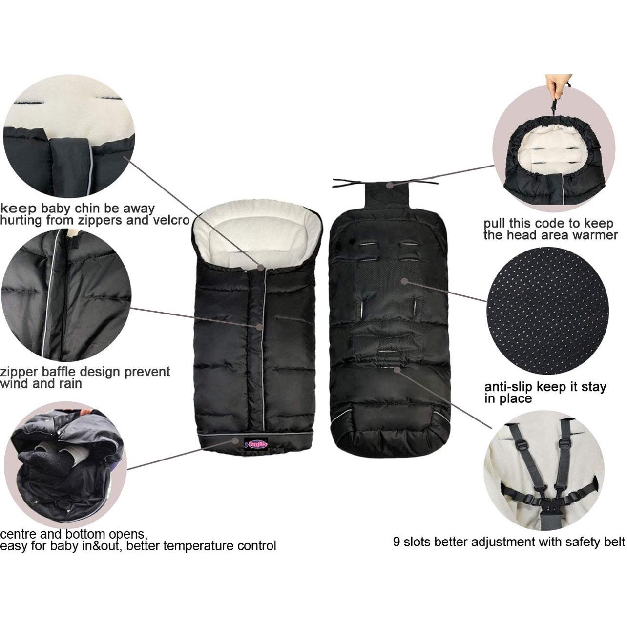 Saco de pies impermeable Sunday para cochecito 3 estaciones