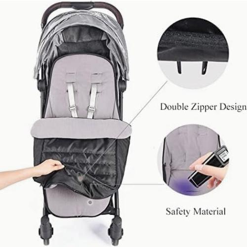 Funda para Cochecito de Bebé 2 en 1 HKSICHENGKEJI Gris/Negro