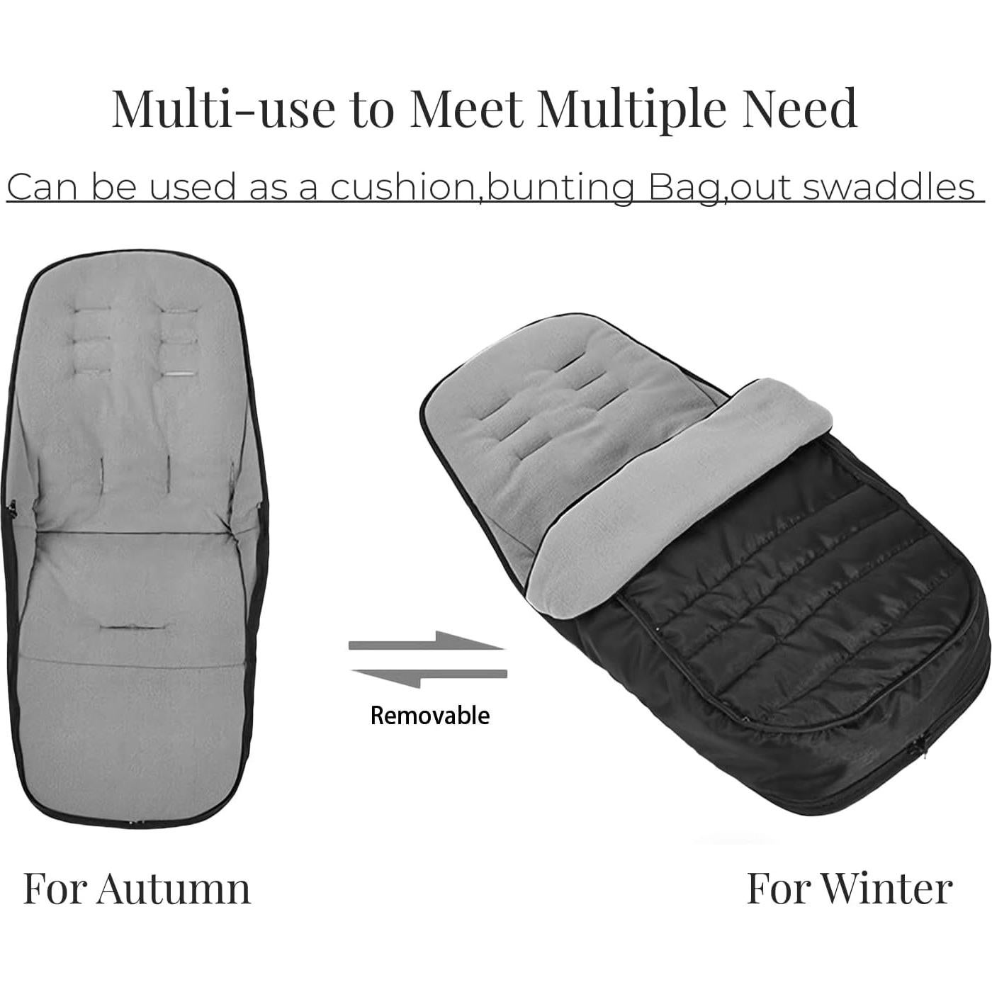 Funda para Cochecito de Bebé 2 en 1 HKSICHENGKEJI Gris/Negro