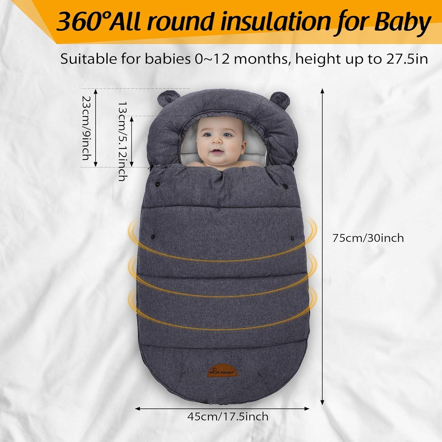 Saco Universal para Cochecito Amo Nenes Gris 76.2x44.5cm Invierno