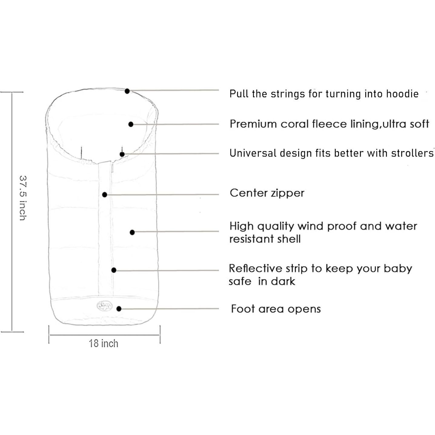Saco de pies CozyMe para cochecito 3 en 1 invierno 6-36M