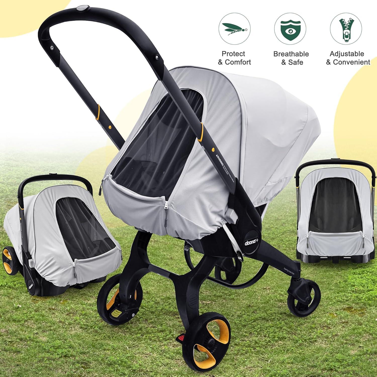 Cubierta de Asiento de Coche para Bebé Doona Gris Transpirable