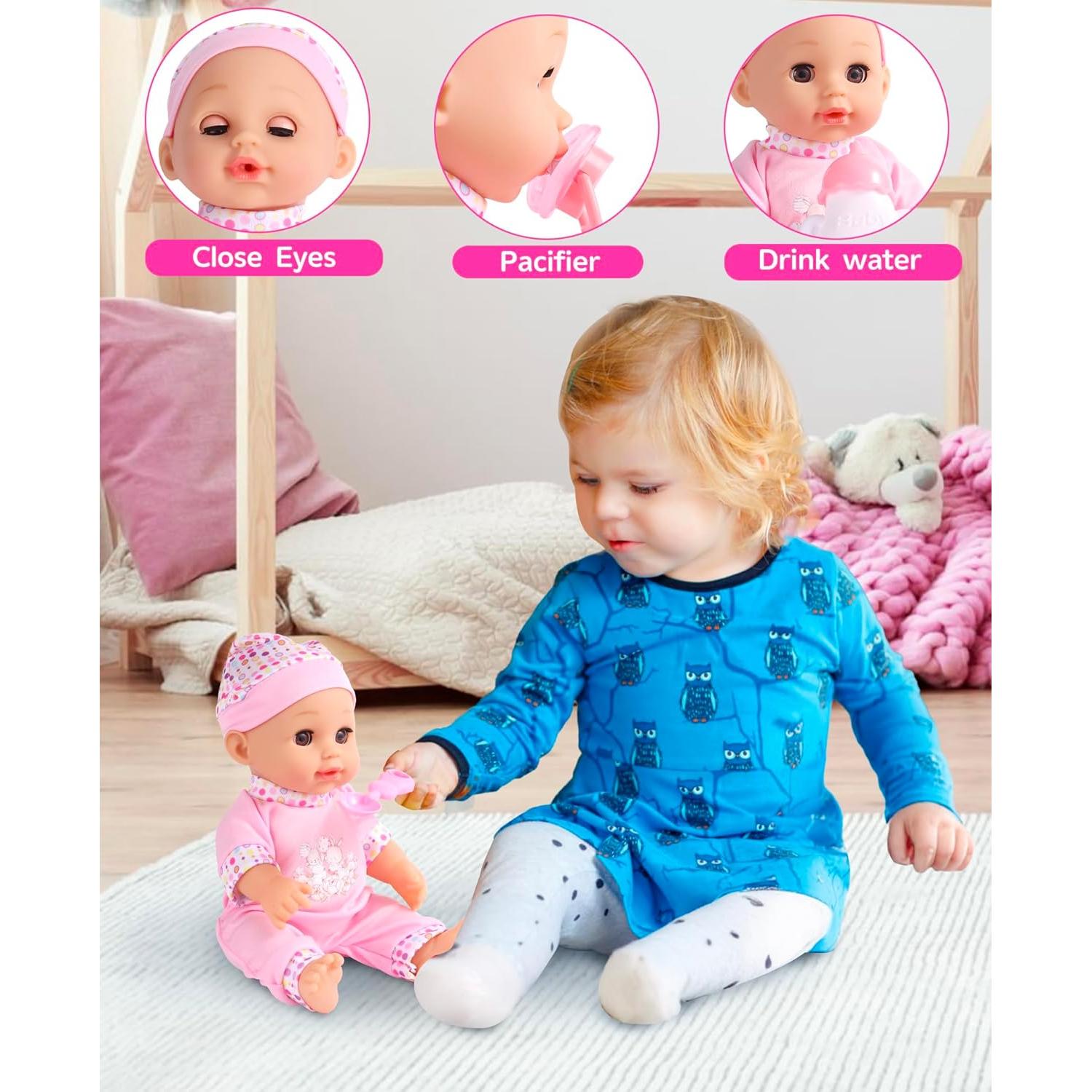 Carrito de Muñeca GAGAKU con Muñeca de 30 cm y Accesorios