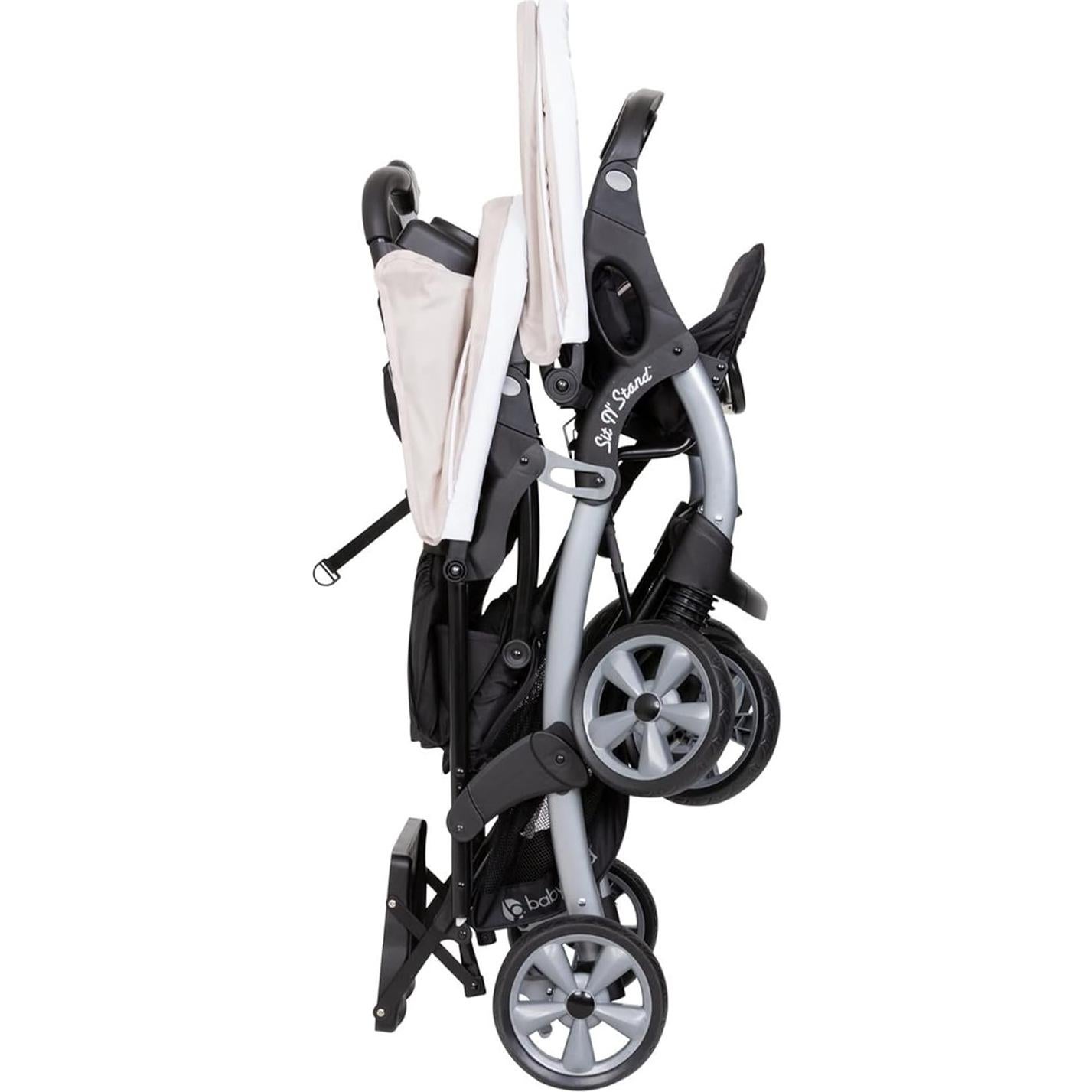 Baby Trend Infant and Toddler Double Stroller & 2 Car Seat Combo, 3 Pc Set, Khaki - Portable and Lightweight Stroller Duo and Car Seat Travel System Tandem