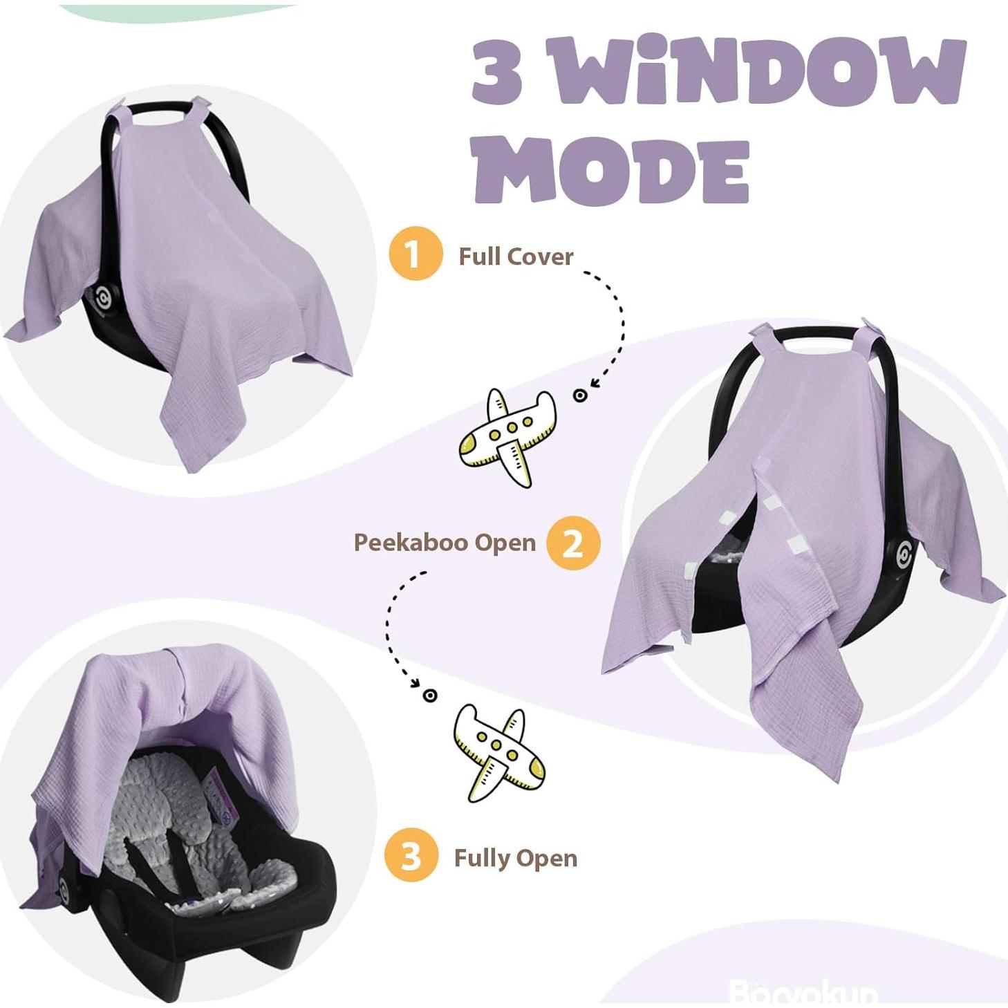 Cojín Reversible para Asiento de Auto Bebé Boryokun Morado