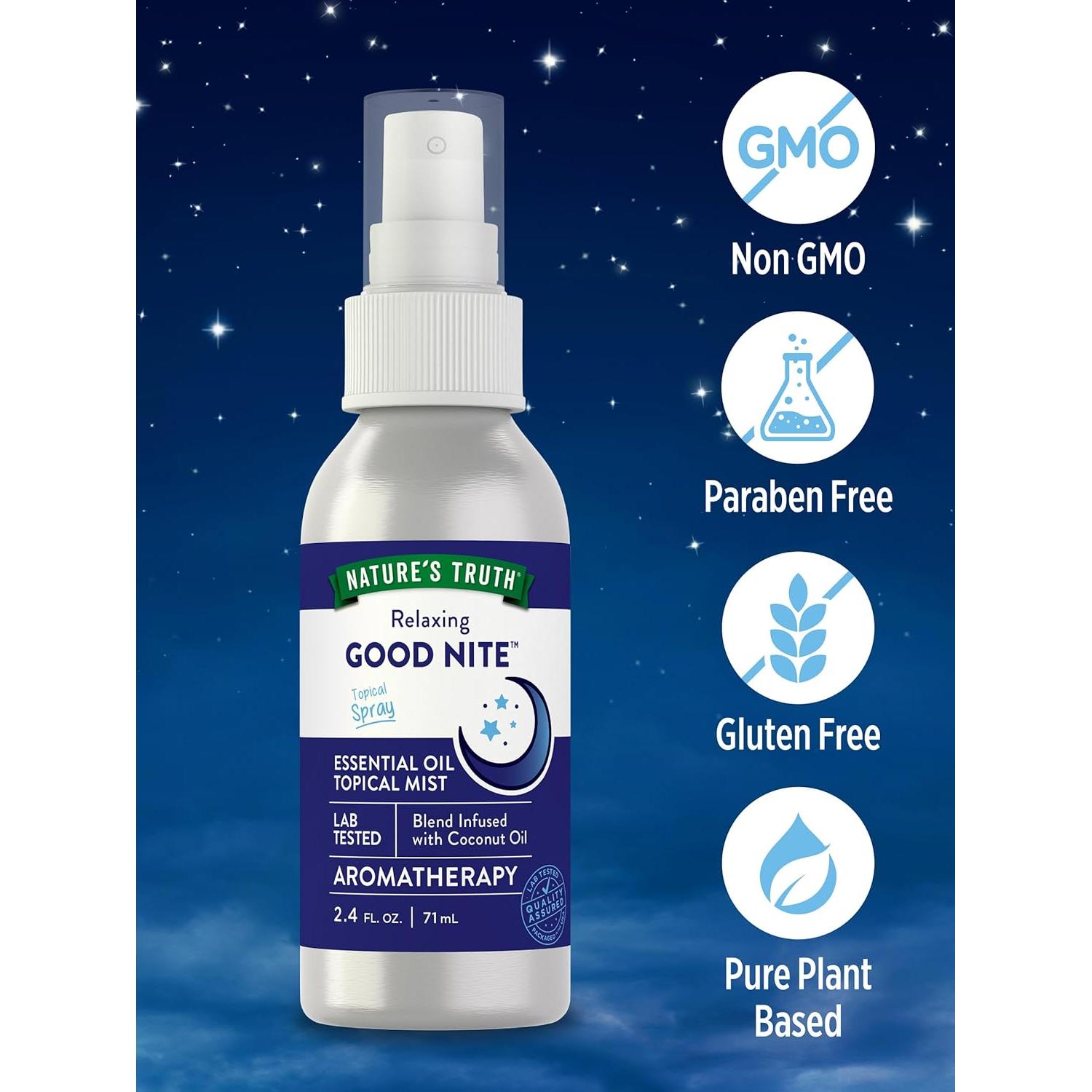 Rocío Esencial Buenas Noches Nature's Truth 70.9 ml - Mezcla Calmante