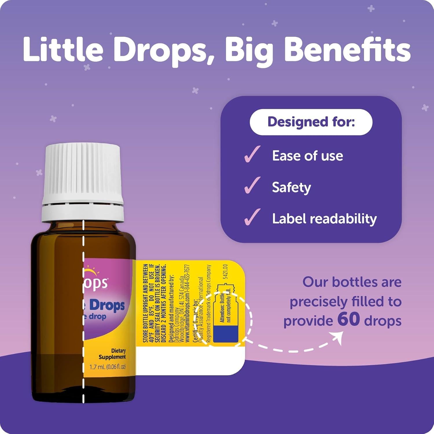Gotas para Dormir Bebés Ddrops 60ml Orgánicas Sin Melatonina