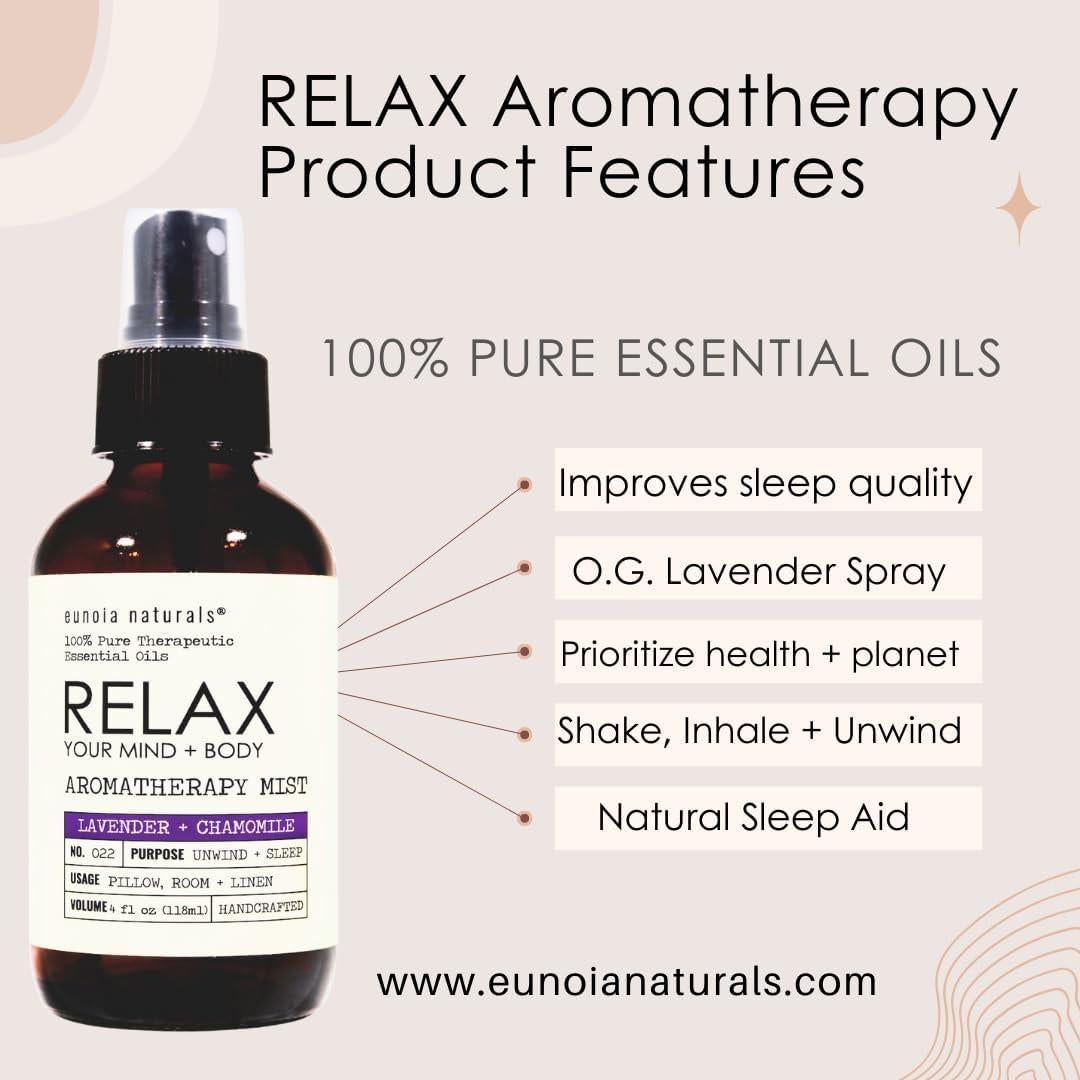 Spray Relajante de Lavanda Eunoia Naturals 100% Natural 113g