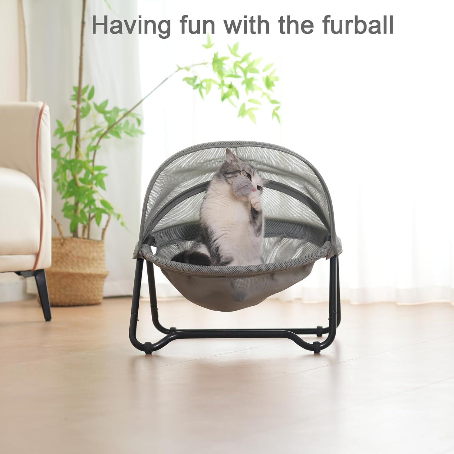 Cama Elevada para Gato y Perro Pequeño - Gris - 9 kg