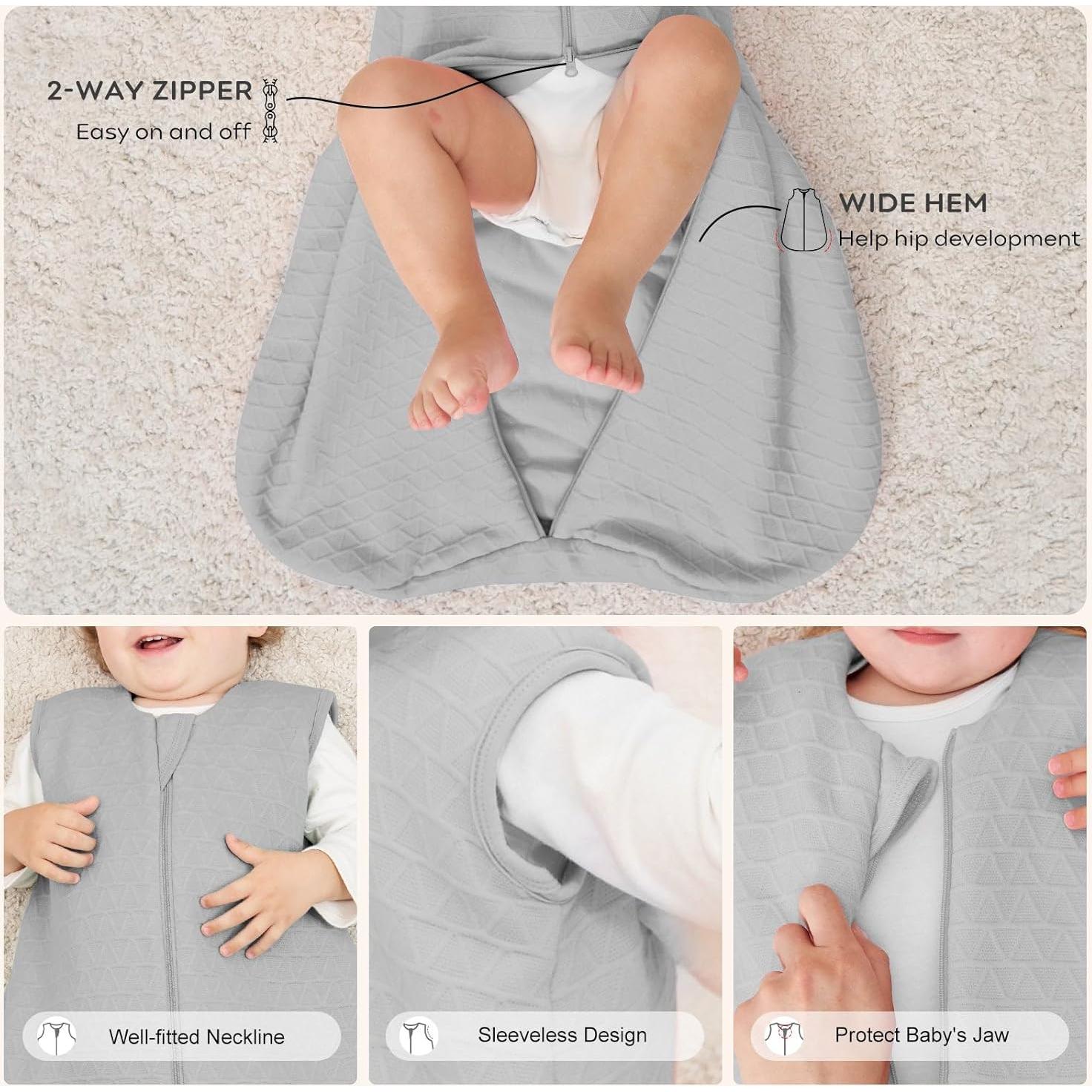 Saco de Sueño para Bebés Yoofoss 0-6 Meses 2.0 TOG Gris