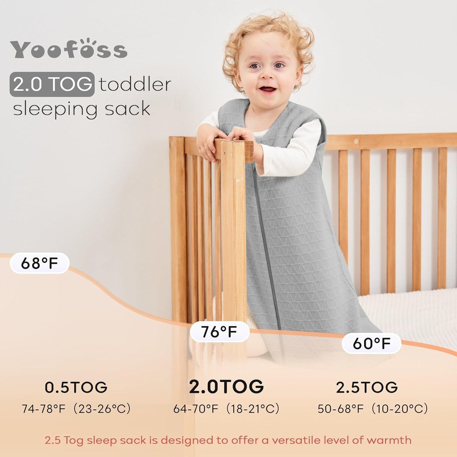 Saco de Sueño para Bebés Yoofoss 0-6 Meses 2.0 TOG Gris