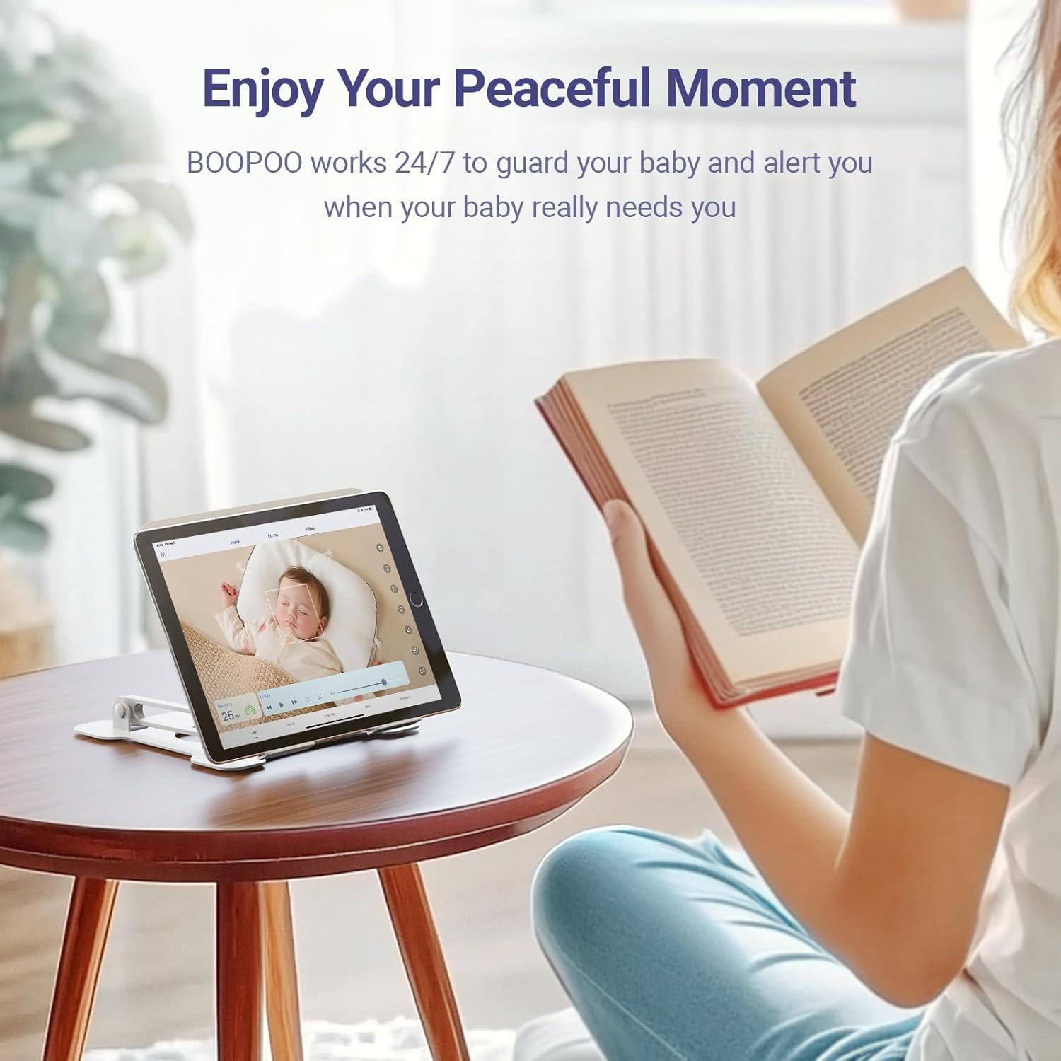 Cámara de Monitoreo de Bebés BOOPOO 2K HD Sin Contacto