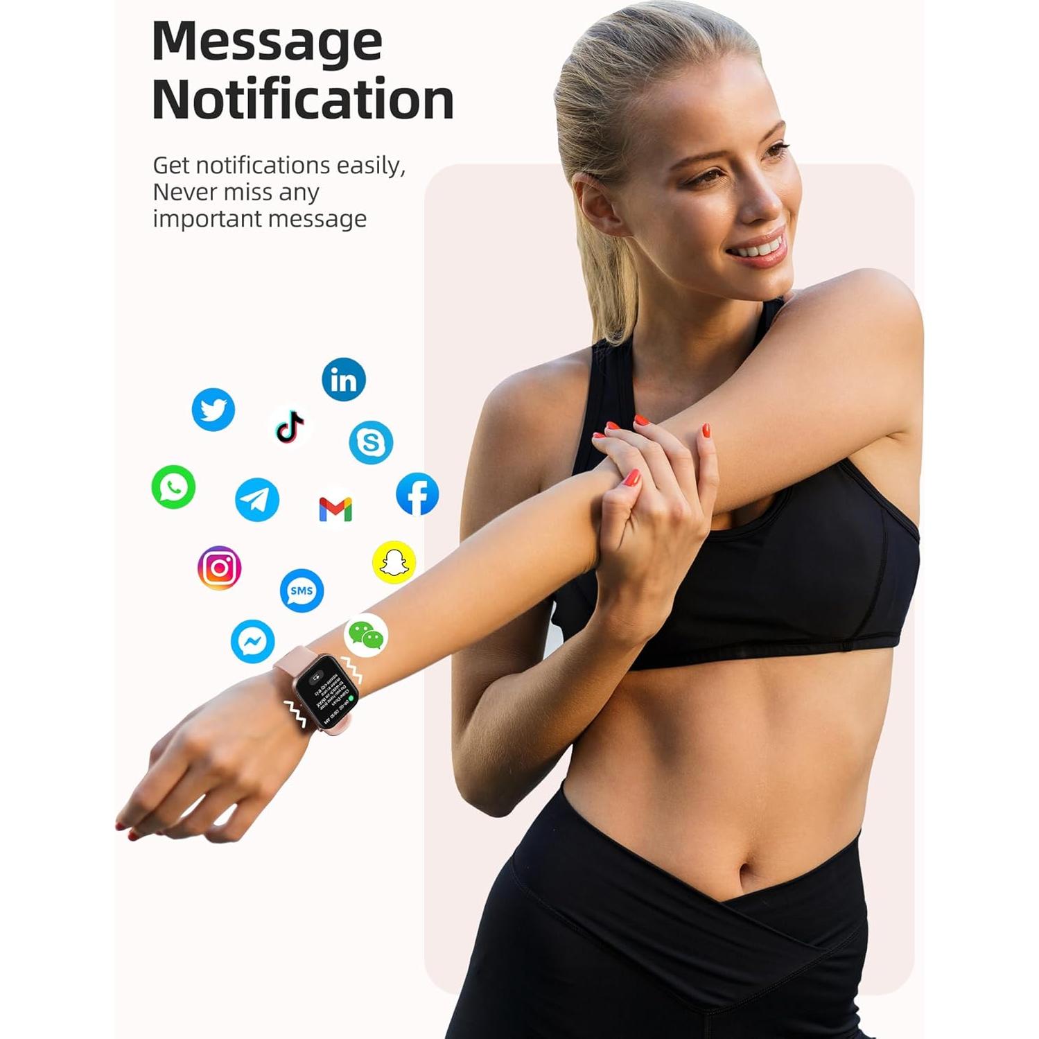 Reloj Inteligente Parsonver 5ATM Oro Rosa, 110 Modos Deportivos