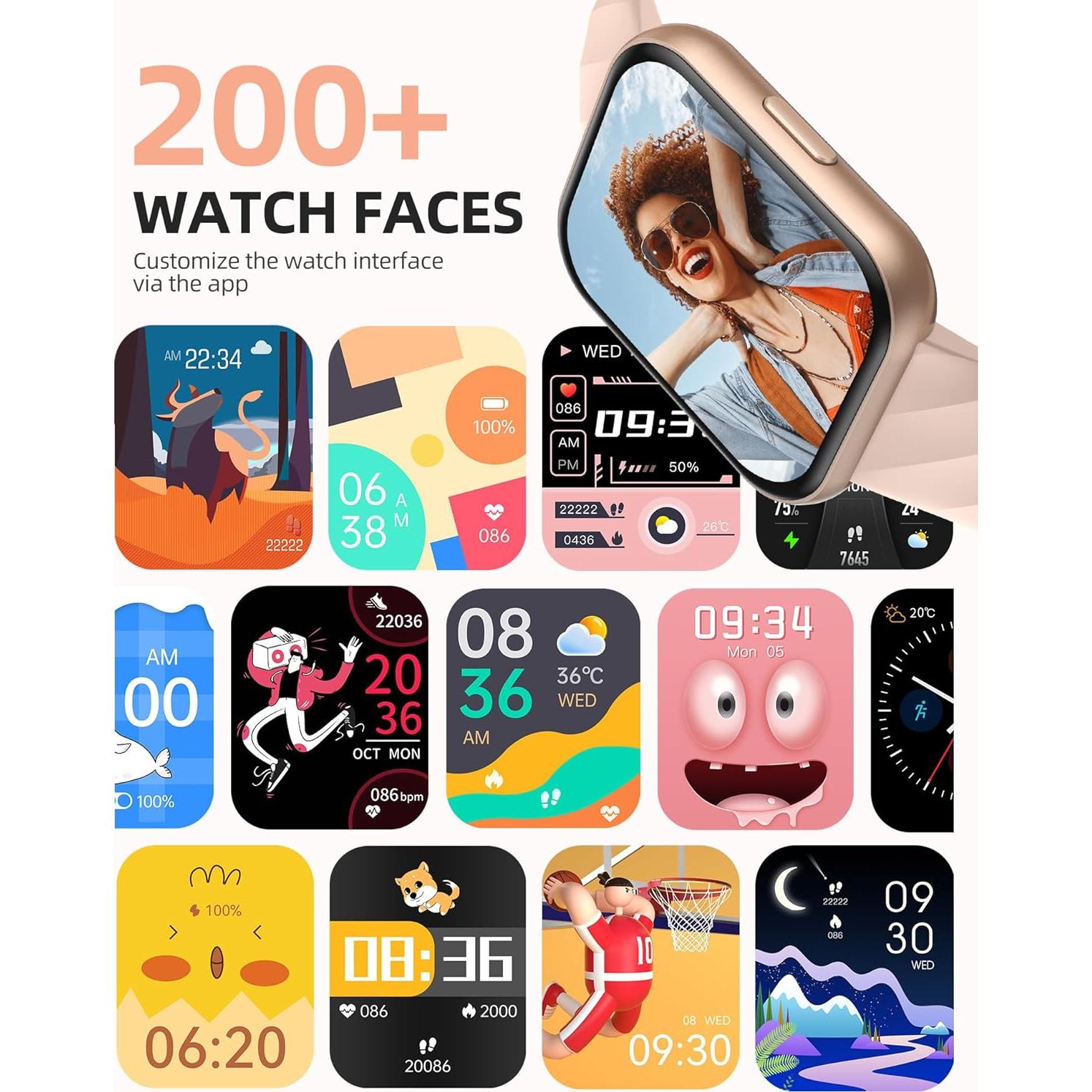 Reloj Inteligente Parsonver 5ATM Oro Rosa, 110 Modos Deportivos