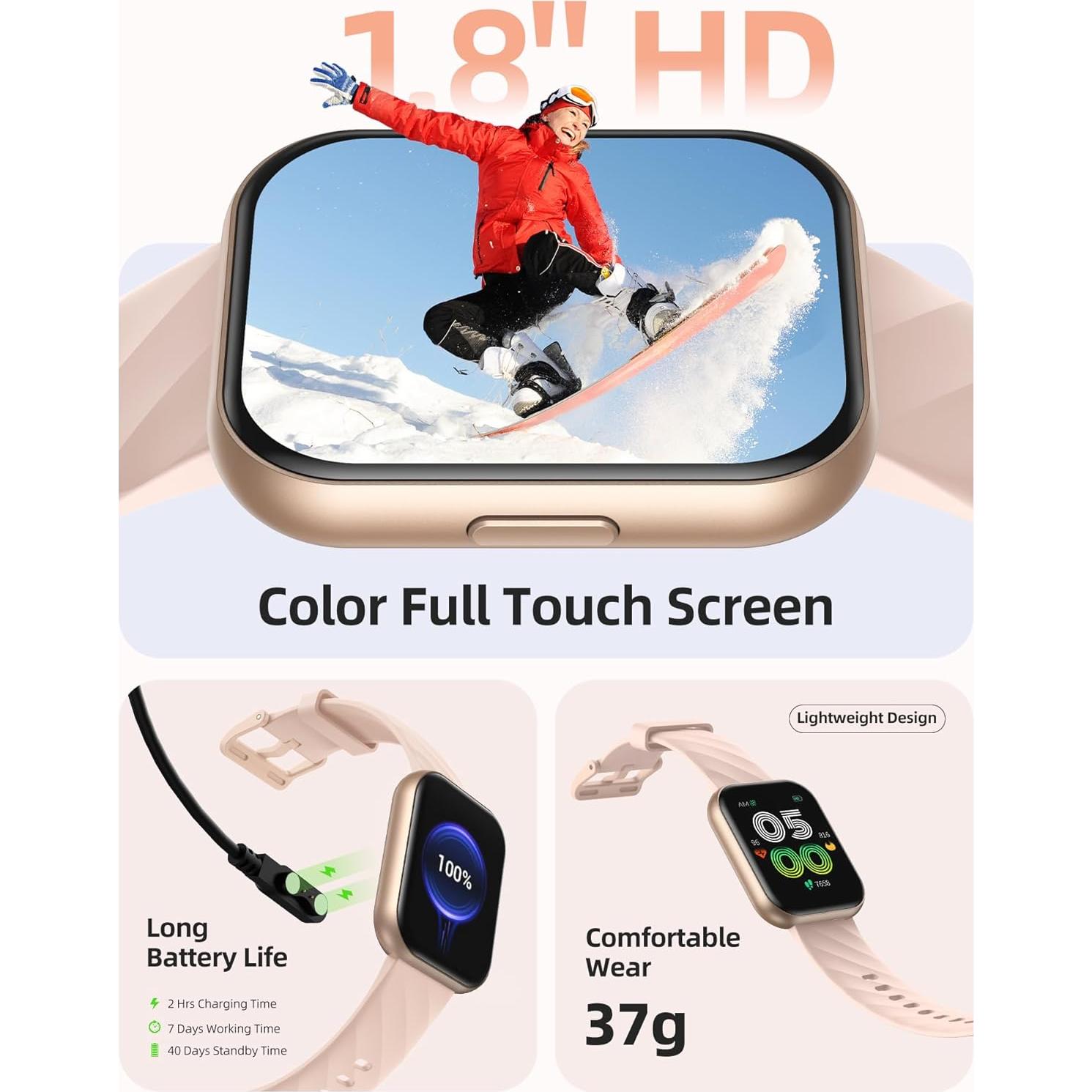 Reloj Inteligente Parsonver 5ATM Oro Rosa, 110 Modos Deportivos