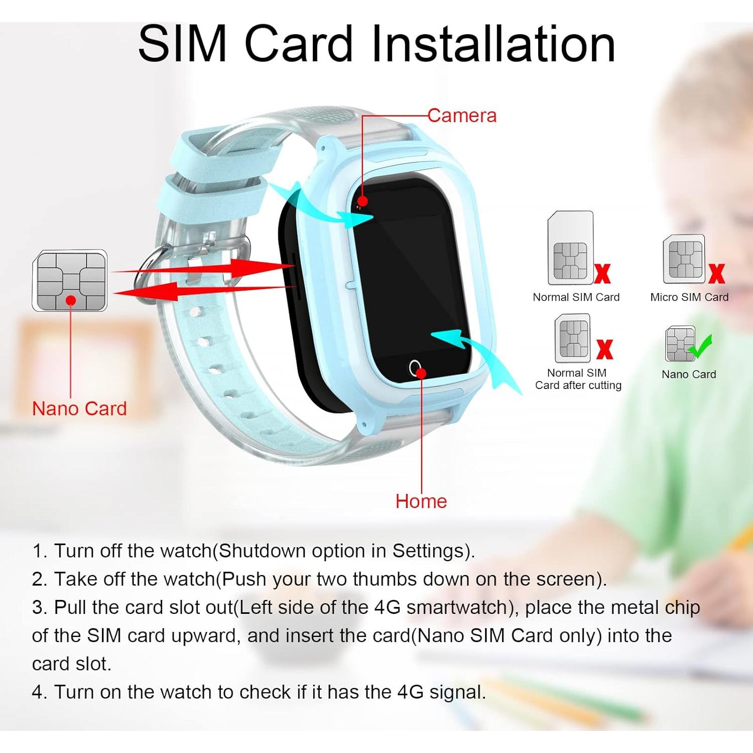Reloj Inteligente 4G para Niños Wonlex KT23 Azul GPS