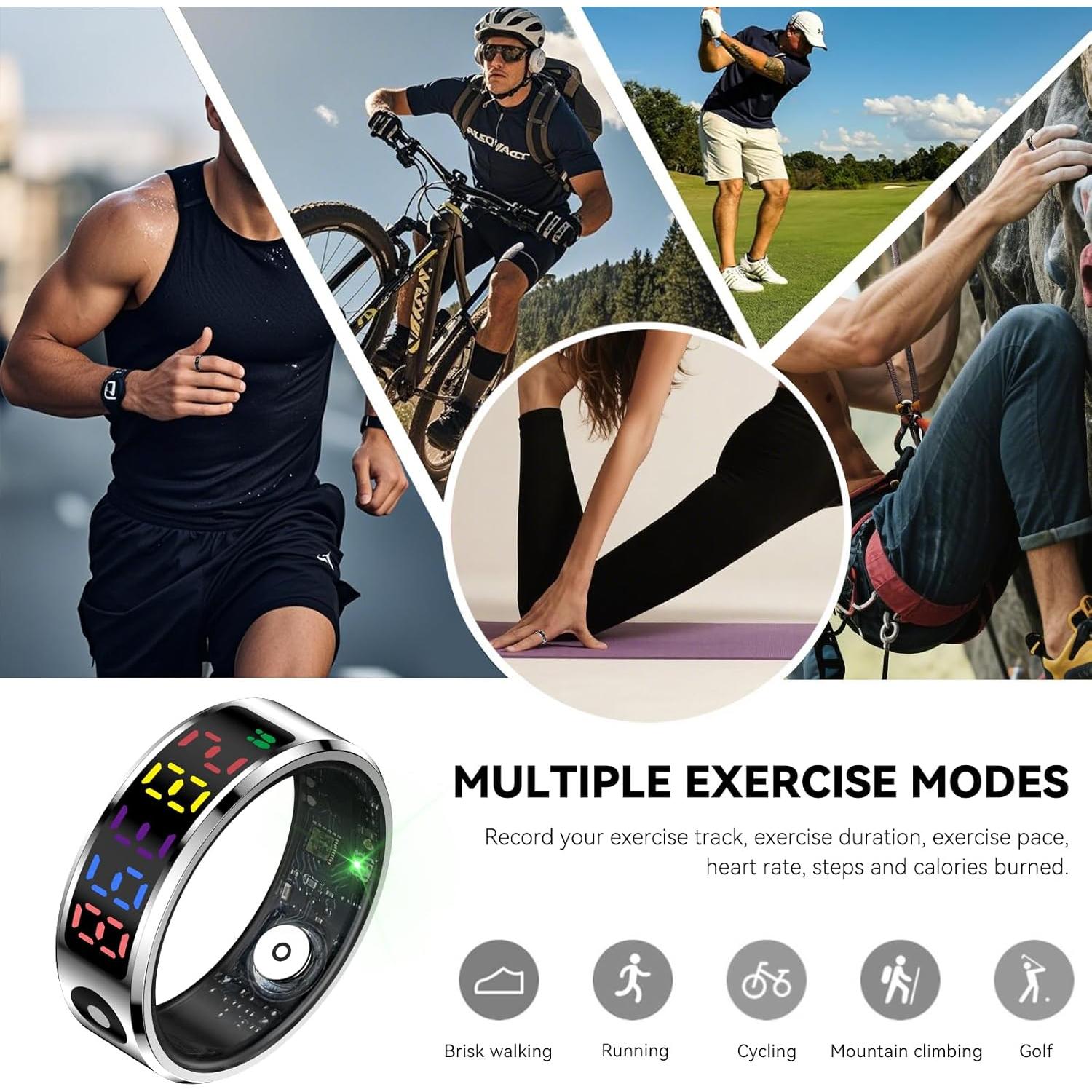 Anillo Inteligente Hivisuals #11 con Pantalla Color y Monitoreo de Salud