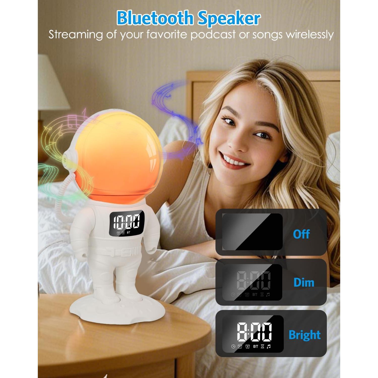 Reloj Despertador Luz de Amanecer AMIR con Bluetooth y Doble Alarma
