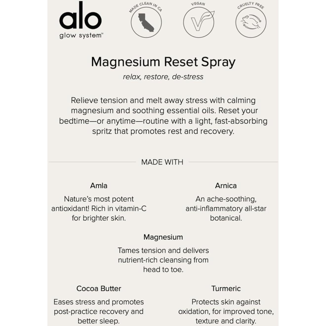 Alo Spray Corporal de Magnesio 90.7 g - Alivio Estrés y Sueño