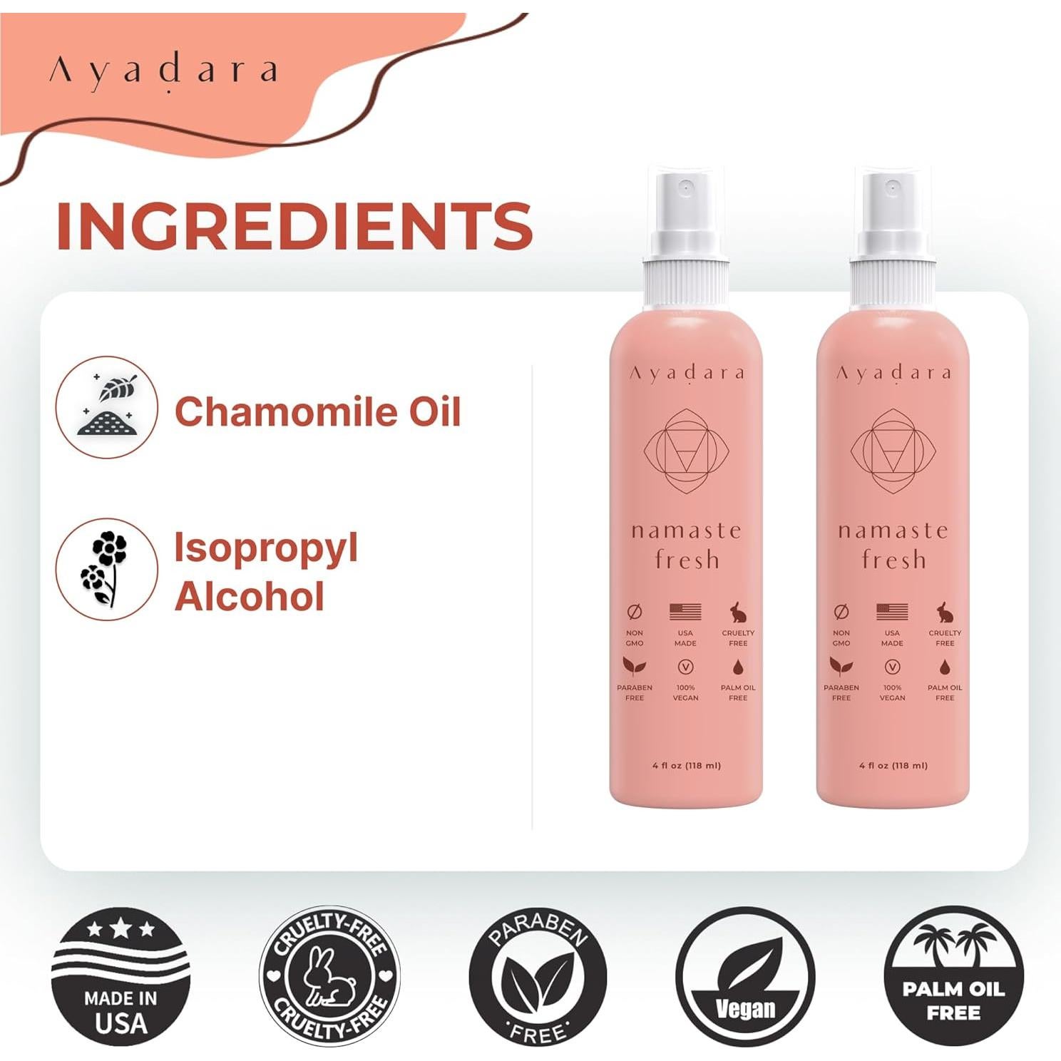 Spray de Almohada de Lavanda Ayadara Namaste 2000+ Usos