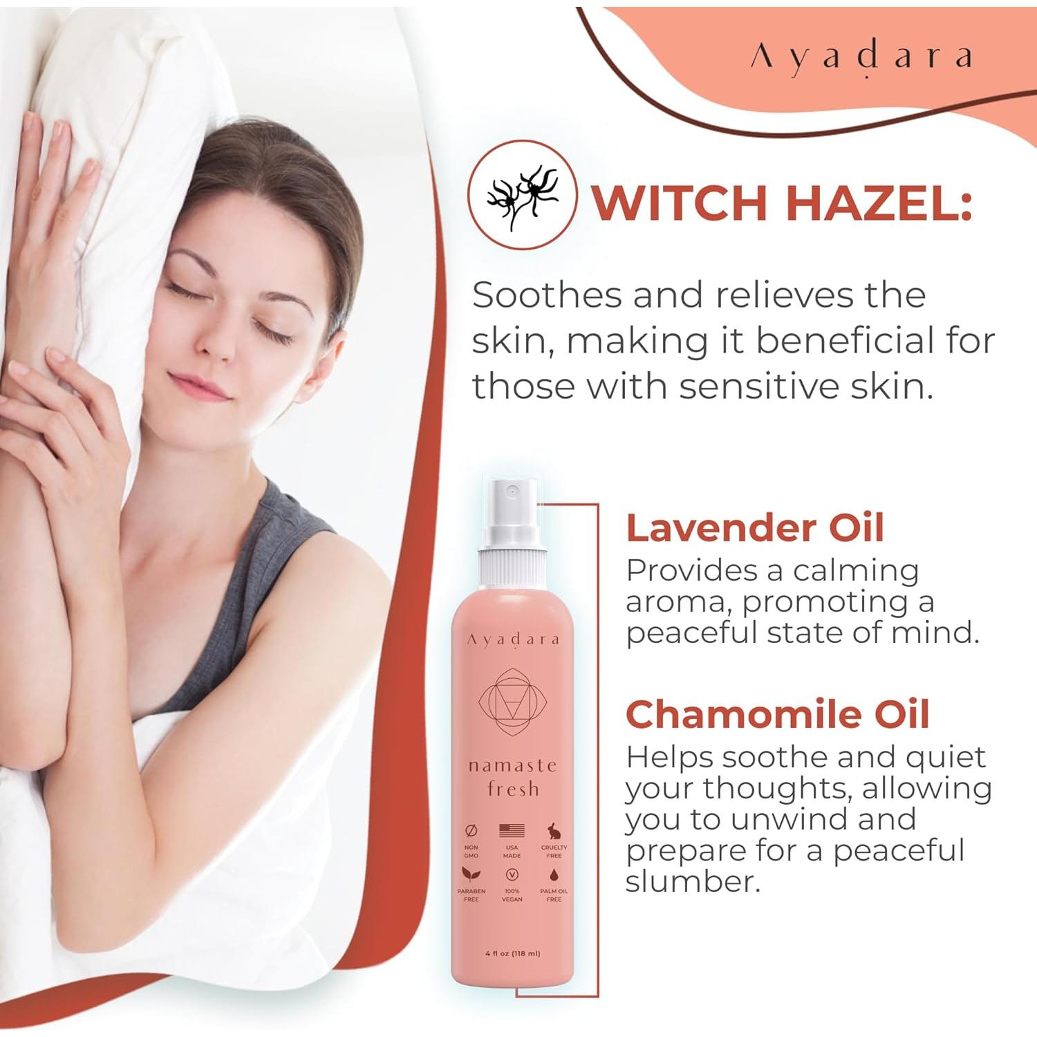 Spray de Almohada de Lavanda Ayadara Namaste 2000+ Usos