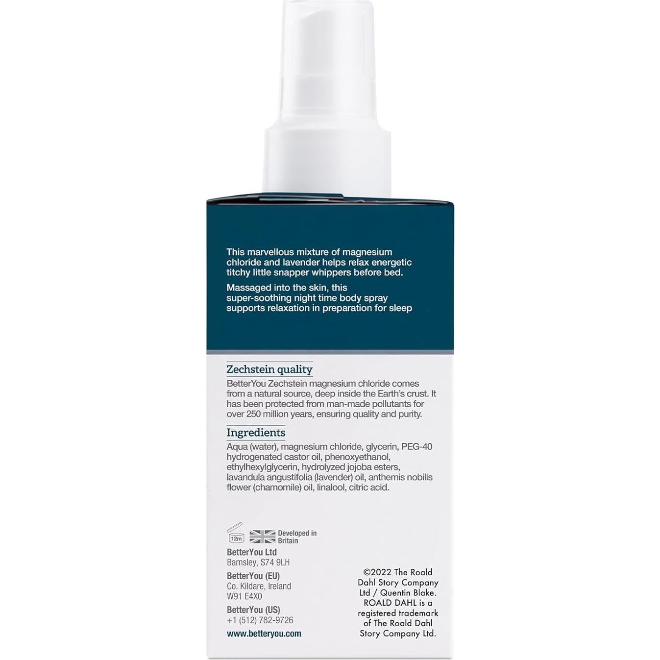 Spray Corporal de Magnesio BetterYou para Sueño Infantil 95.7 g