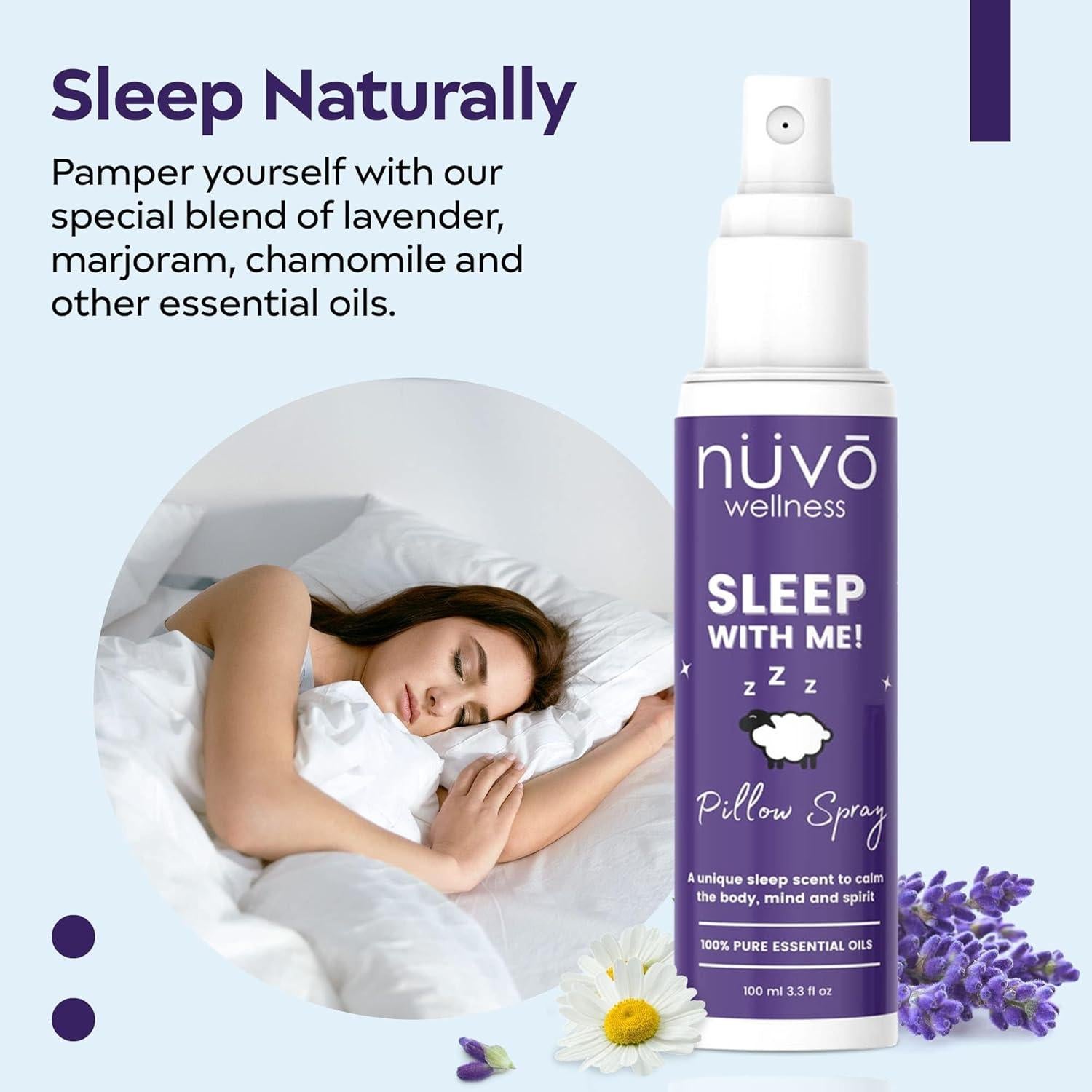 Spray para Dormir NUVO WELLNESS con Aceites Esenciales 113ml