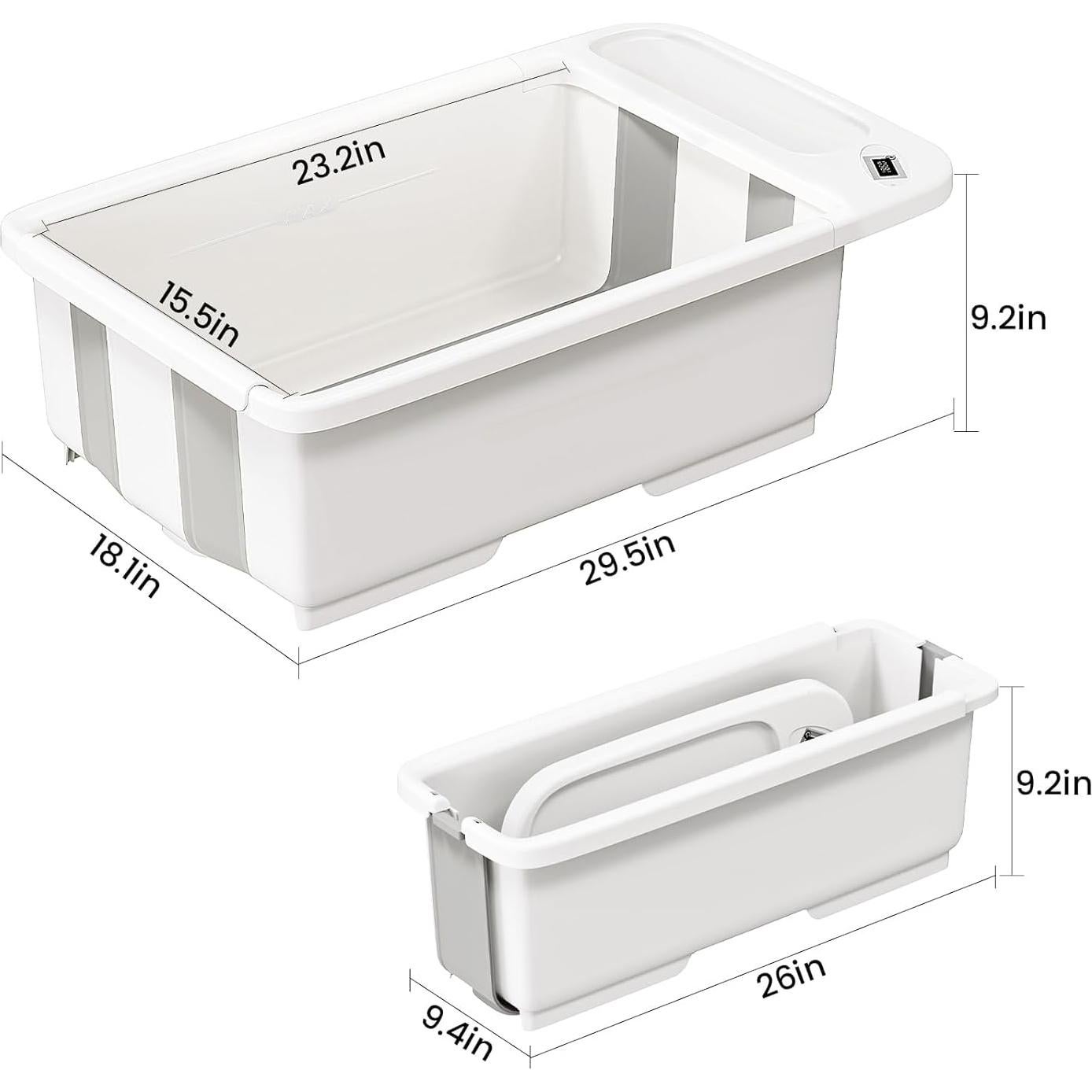 Bañera Plegable para Bebés SRGAFIX con Termómetro y Soporte