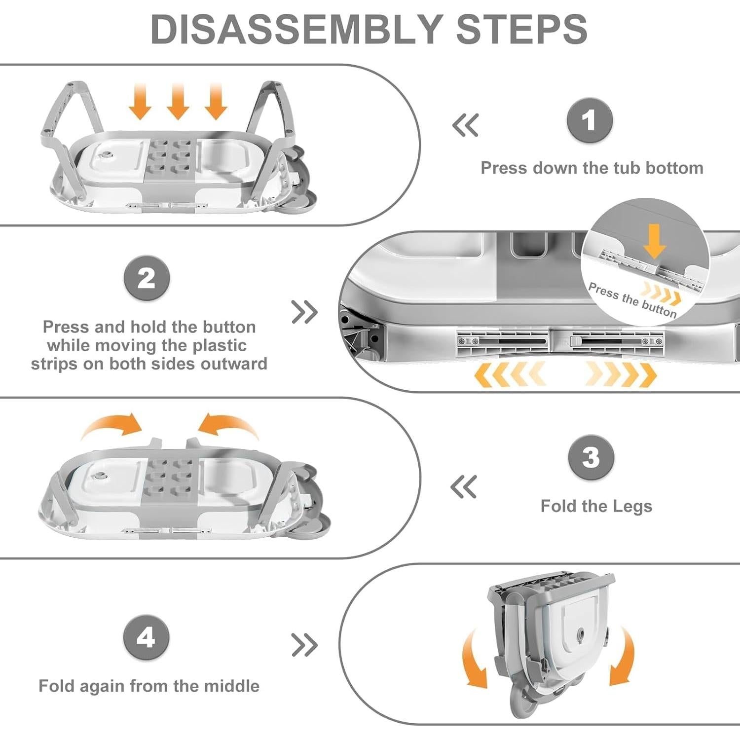 Bañera Plegable para Bebés MoreFeel con Termómetro y Toalla