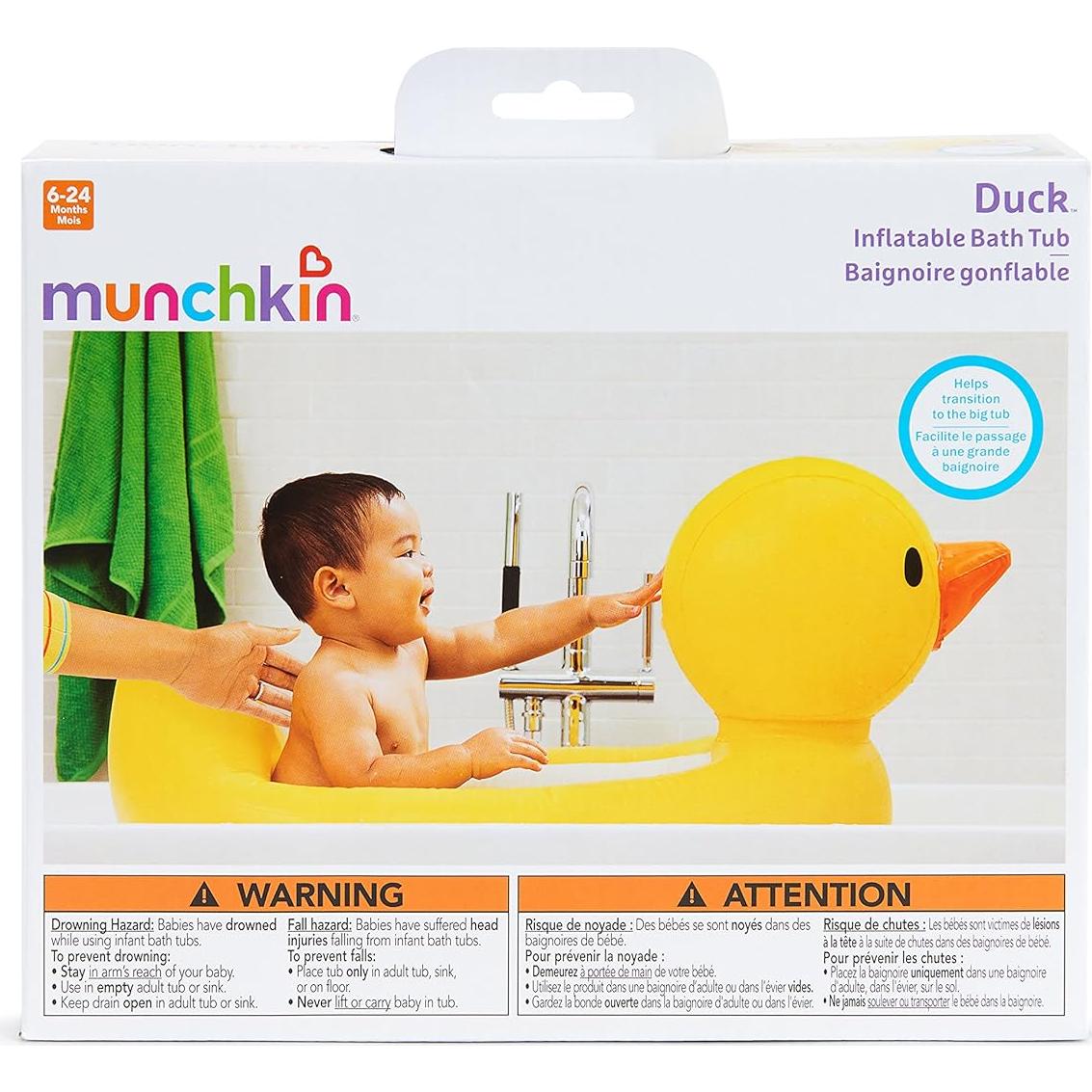 Bañera Inflable Munchkin Patito Amarillo con Alerta de Calor