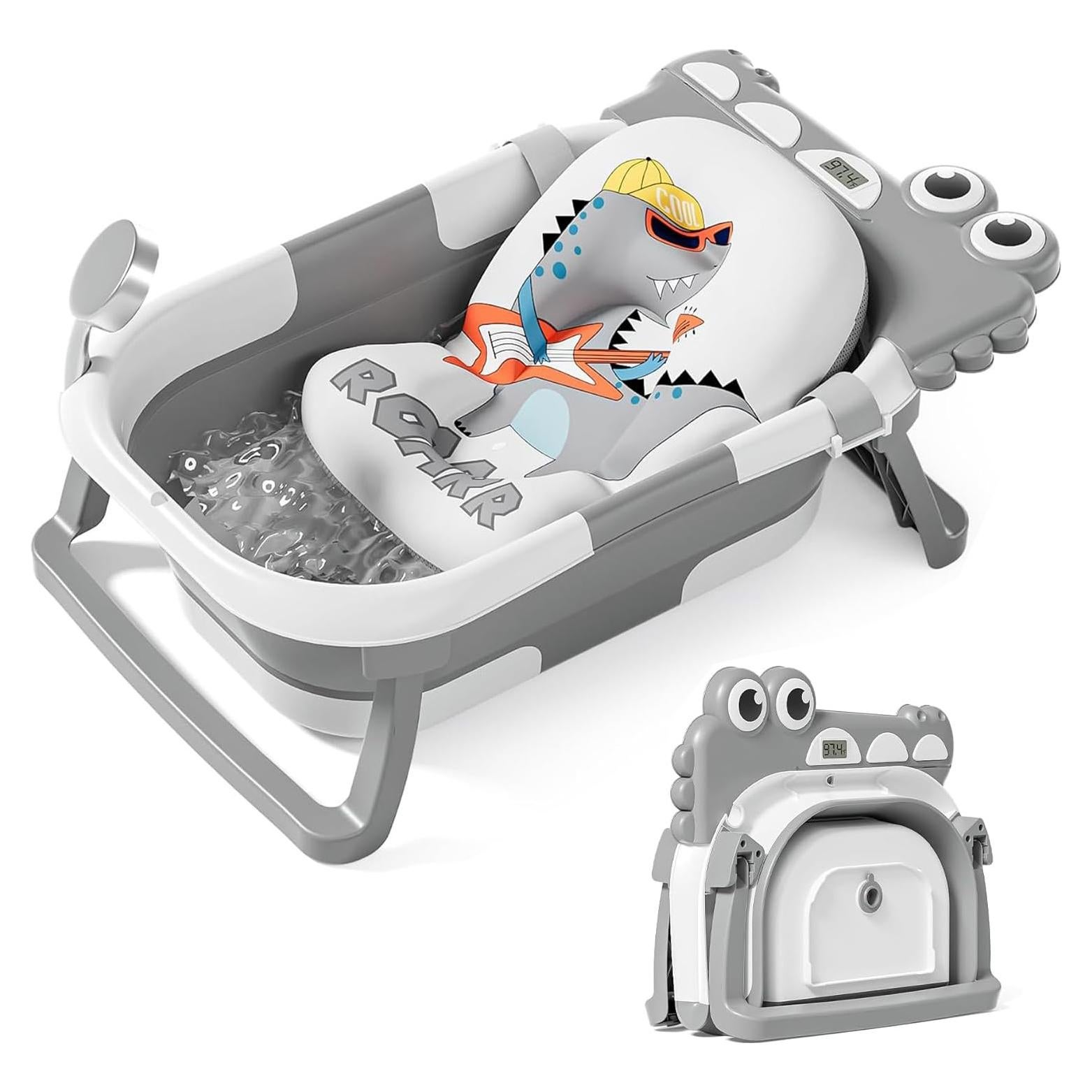 Bañera Plegable para Bebés TPN con Cojín y Termómetro