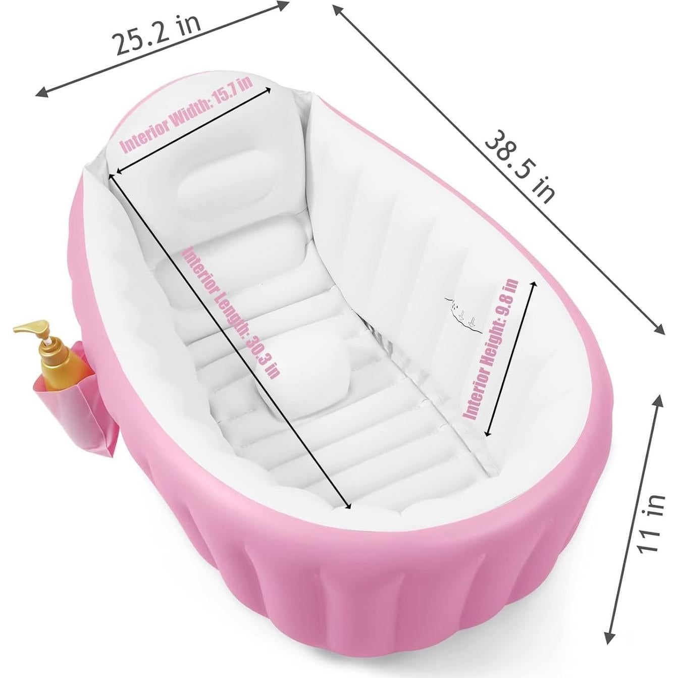 Bañera Inflable Portátil PandaEar para Bebés Rosa