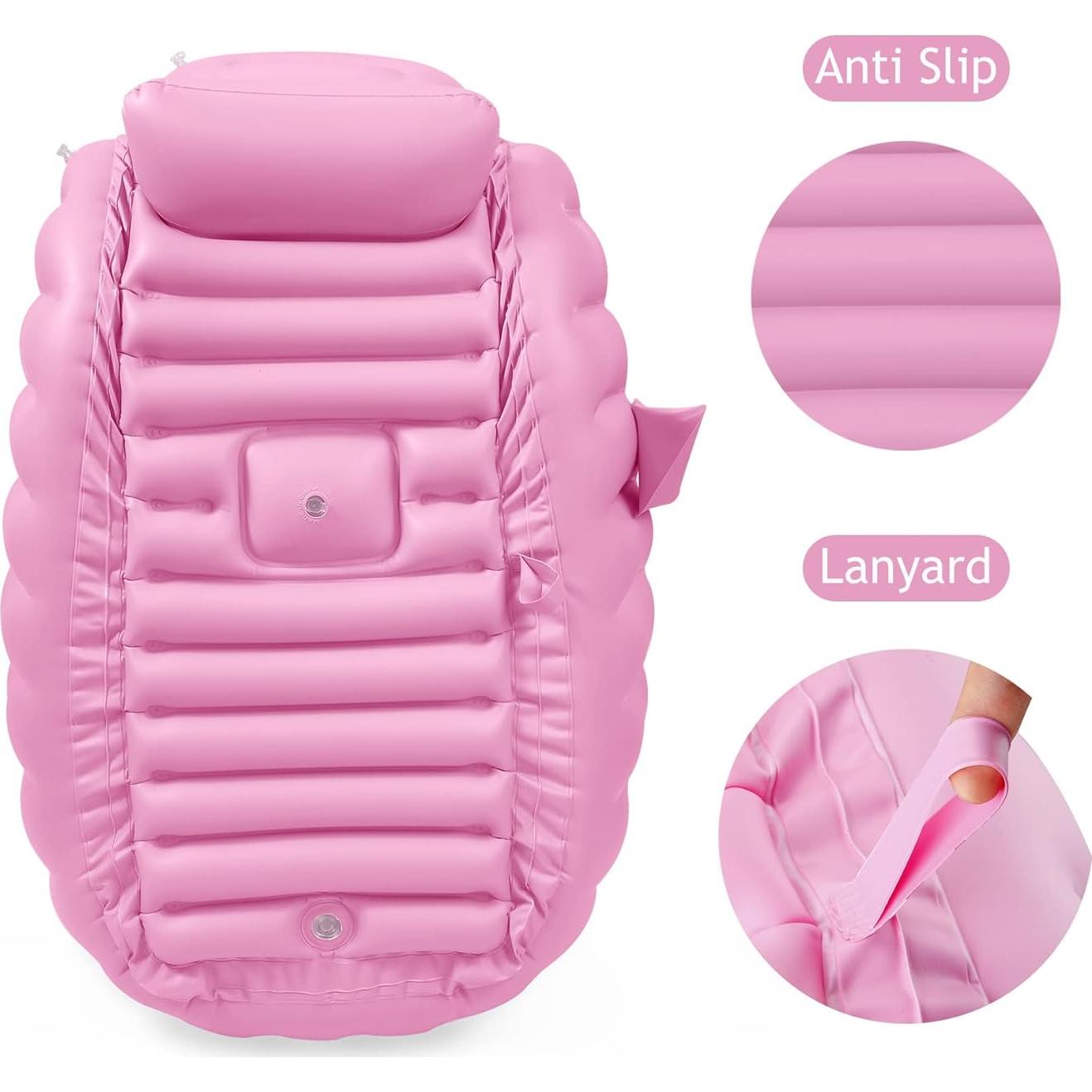 Bañera Inflable Portátil PandaEar para Bebés Rosa
