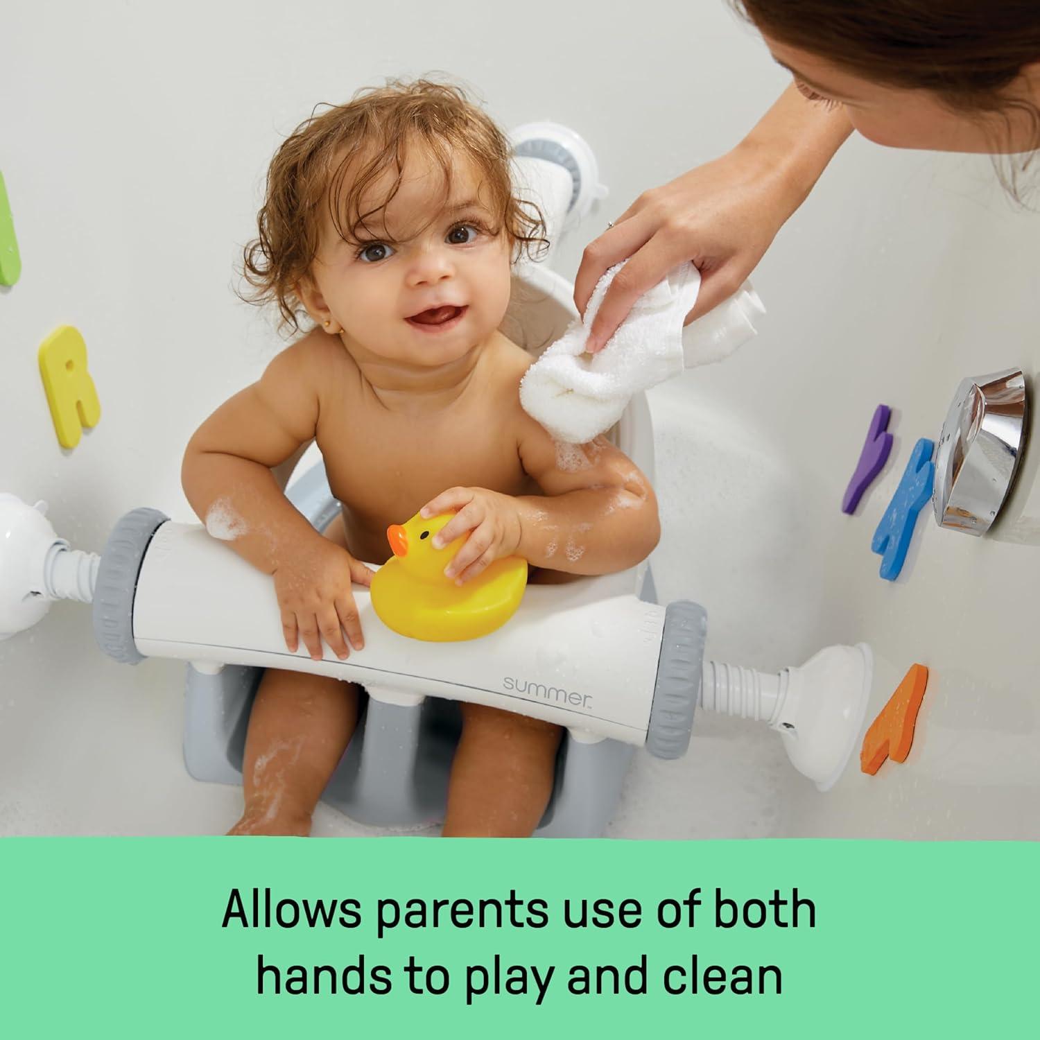 Asiento de Baño para Bebés Ingenuity Gris - Soporte Seguro y Portátil