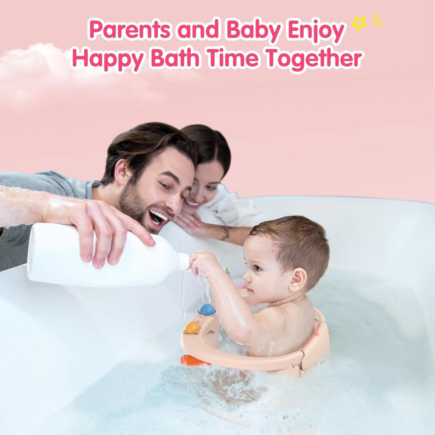 Asiento de Baño Antideslizante RPTGH para Bebés Rosa 6-24 Meses