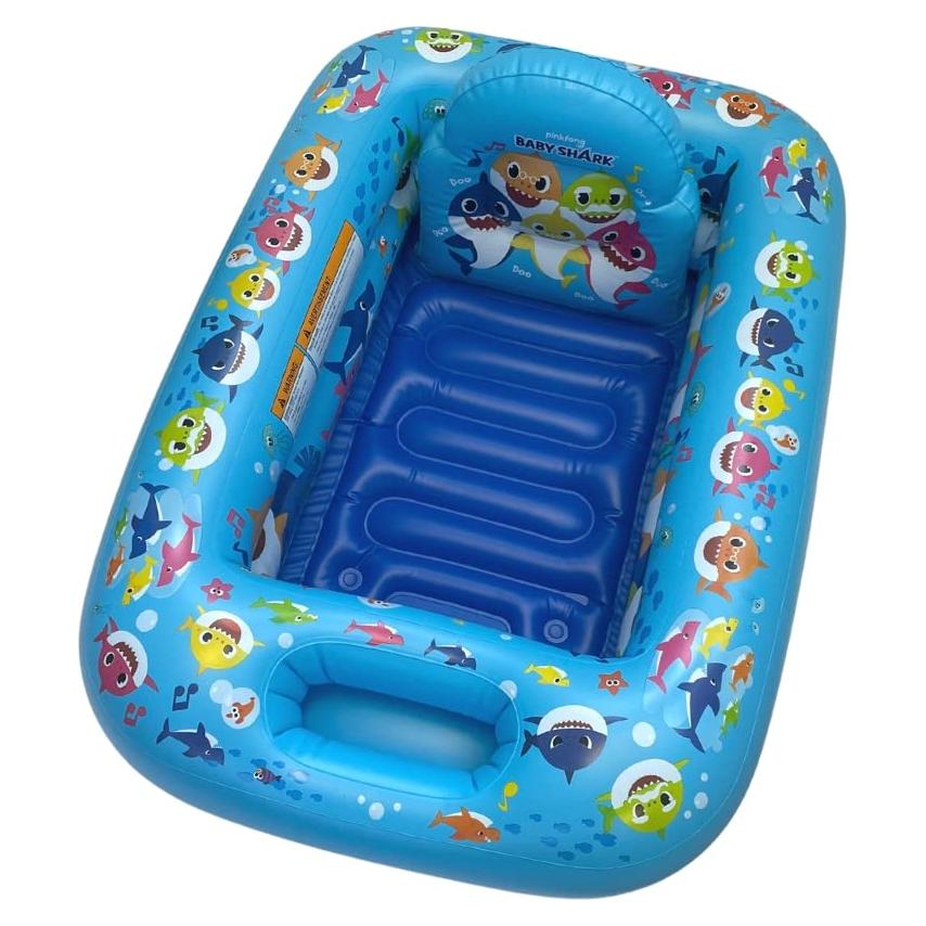 Bañera Inflable Baby Shark - Bañera para Bebés con Soporte