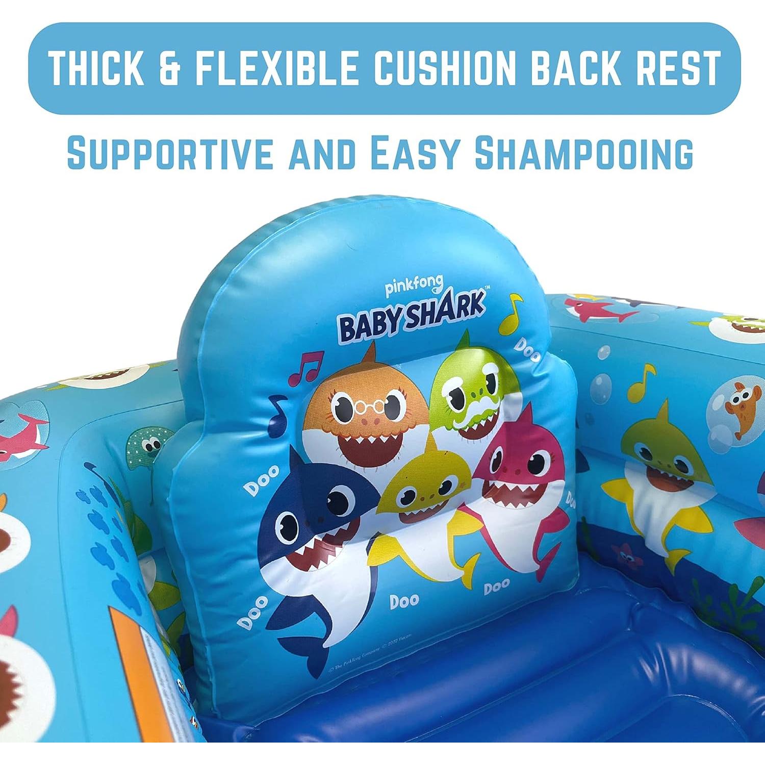 Bañera Inflable Baby Shark - Bañera para Bebés con Soporte