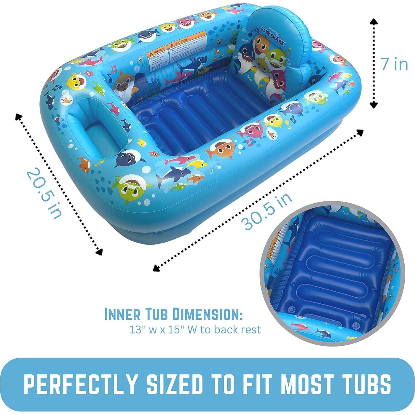 Bañera Inflable Baby Shark - Bañera para Bebés con Soporte