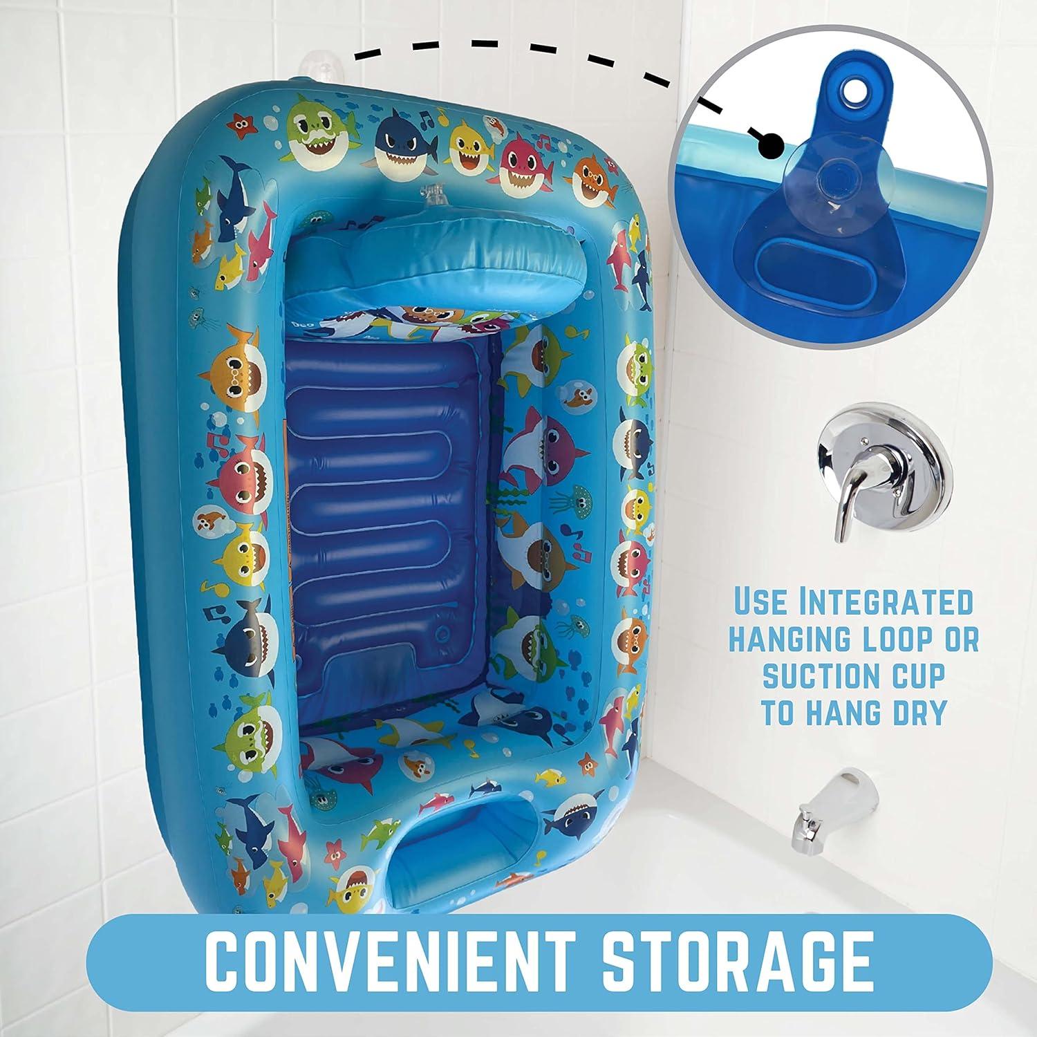 Bañera Inflable Baby Shark - Bañera para Bebés con Soporte